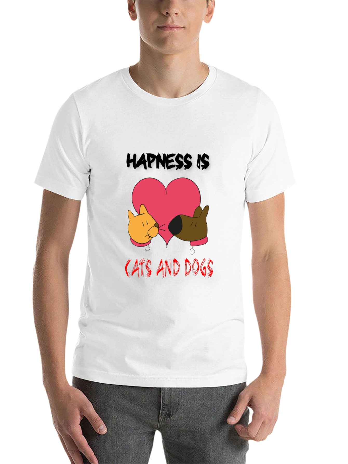 Black Happiness is Cats and Dogs Graphic Tee view 14