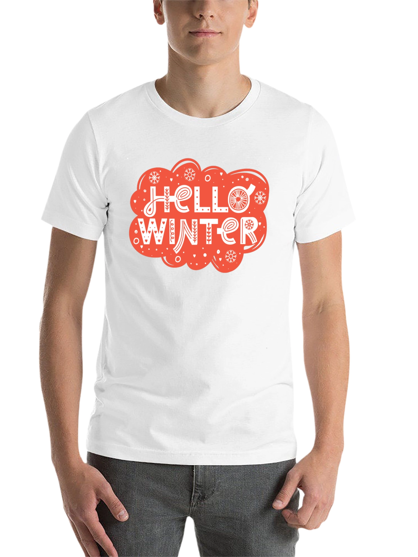 Black Hello Winter Graphic Tee - Cozy Holiday Shirt view 14