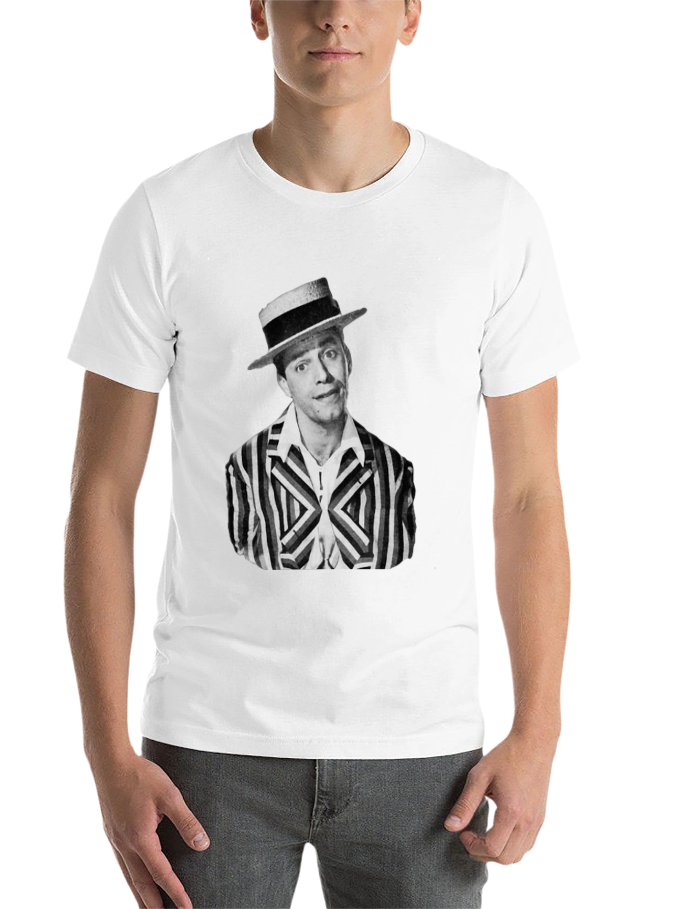 Black Retro Comedian Portrait T-Shirt view 14