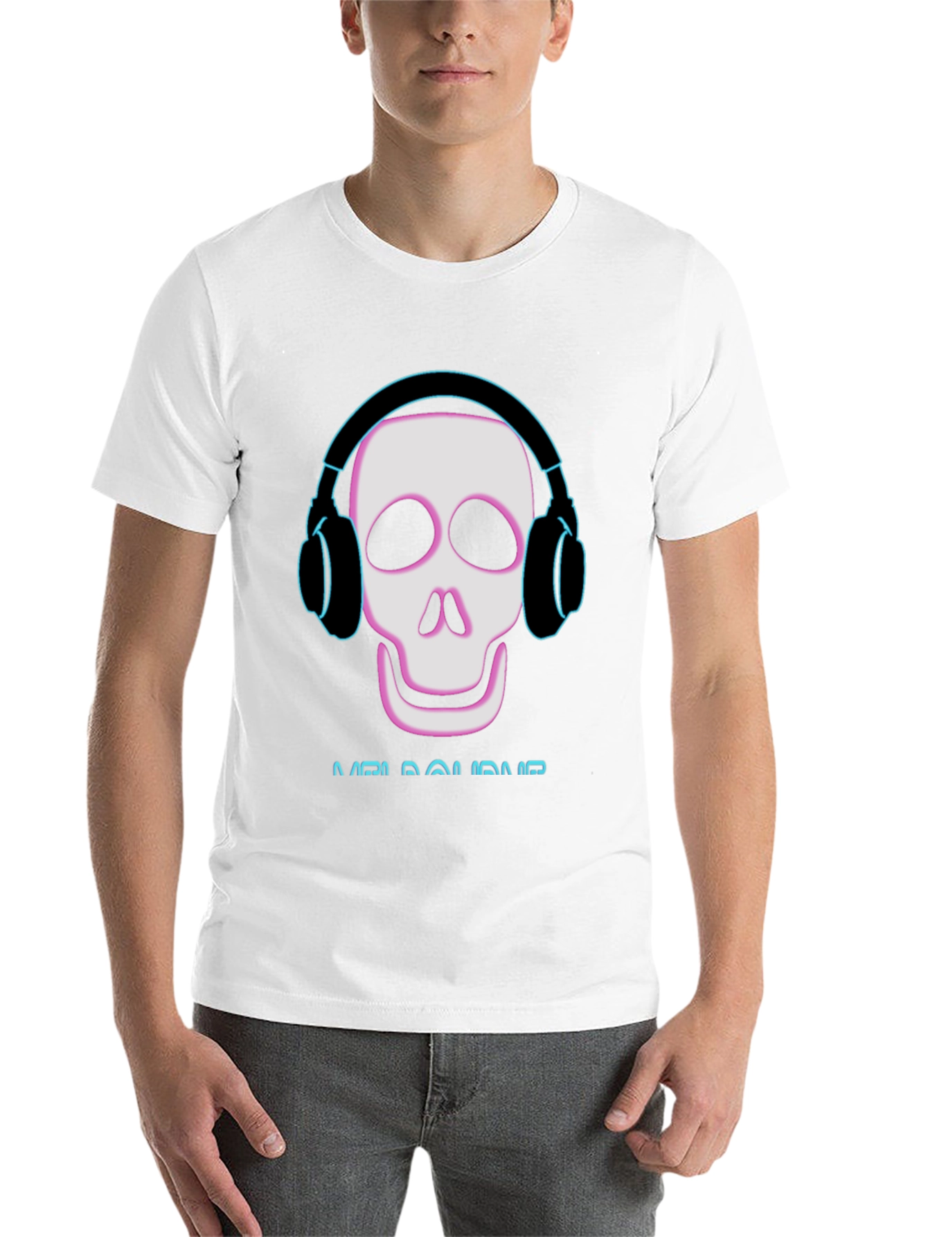 Black Skull Headphones T-Shirt - Music Lover Tee view 14