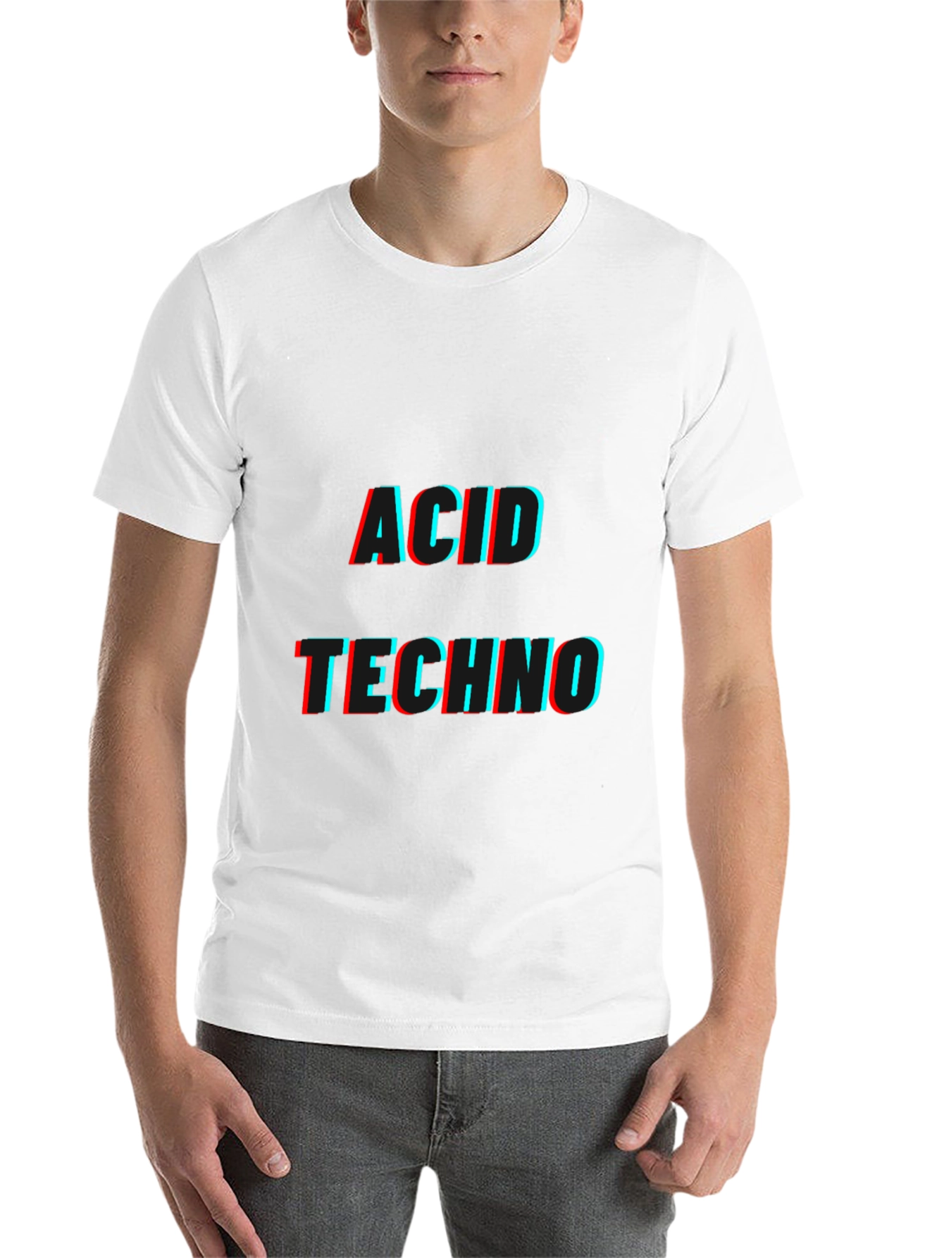 Black Acid Techno Black Graphic T-Shirt view 14