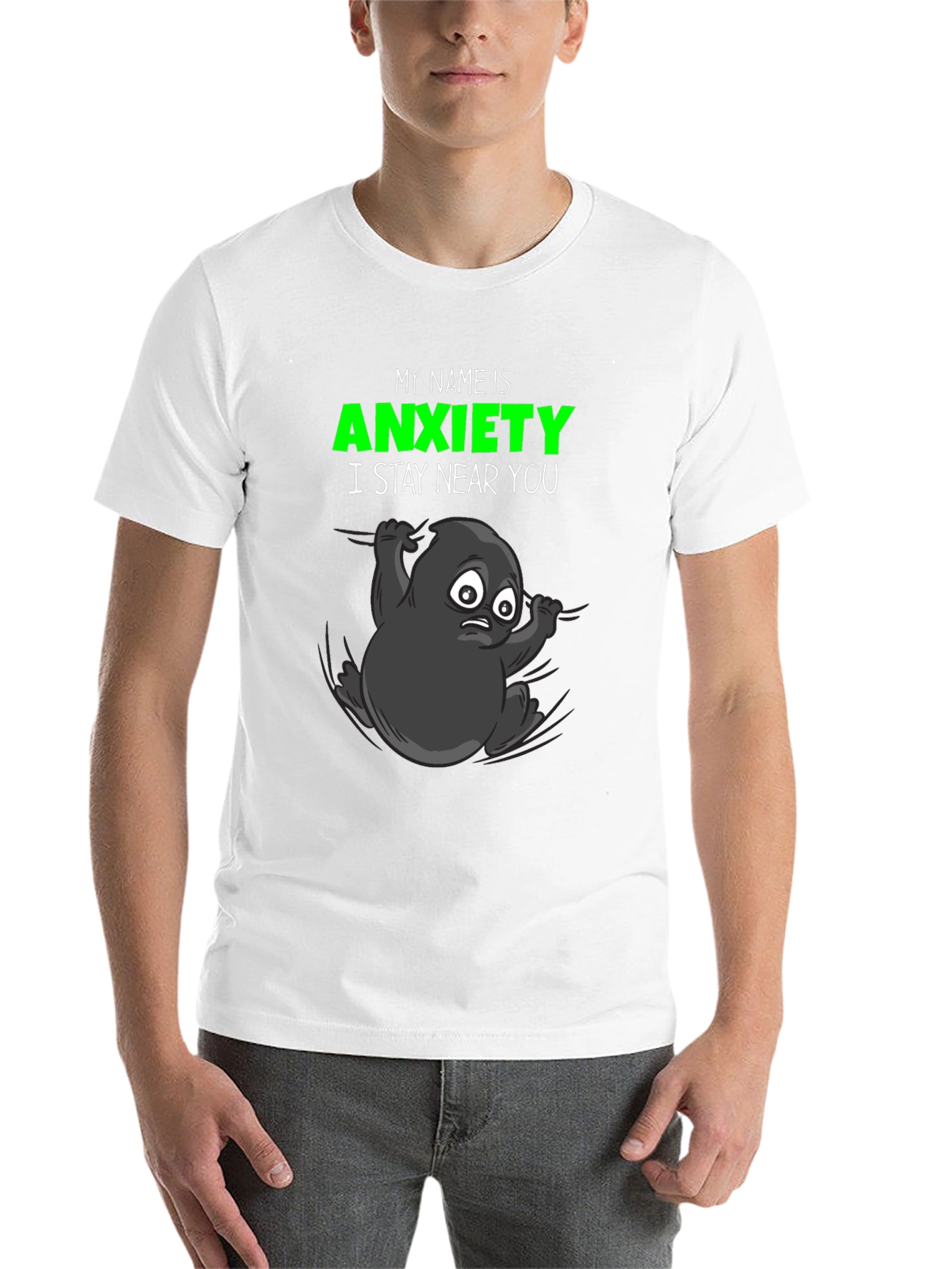 Black Anxiety T-Shirt: Funny Graphic Tee, Stay Near You view 14