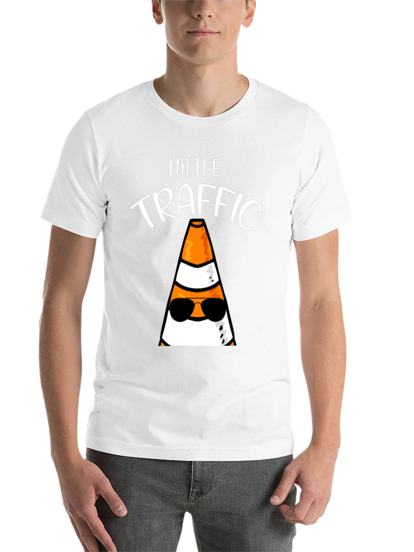 Black I'm the Traffic Cone T-Shirt view 14