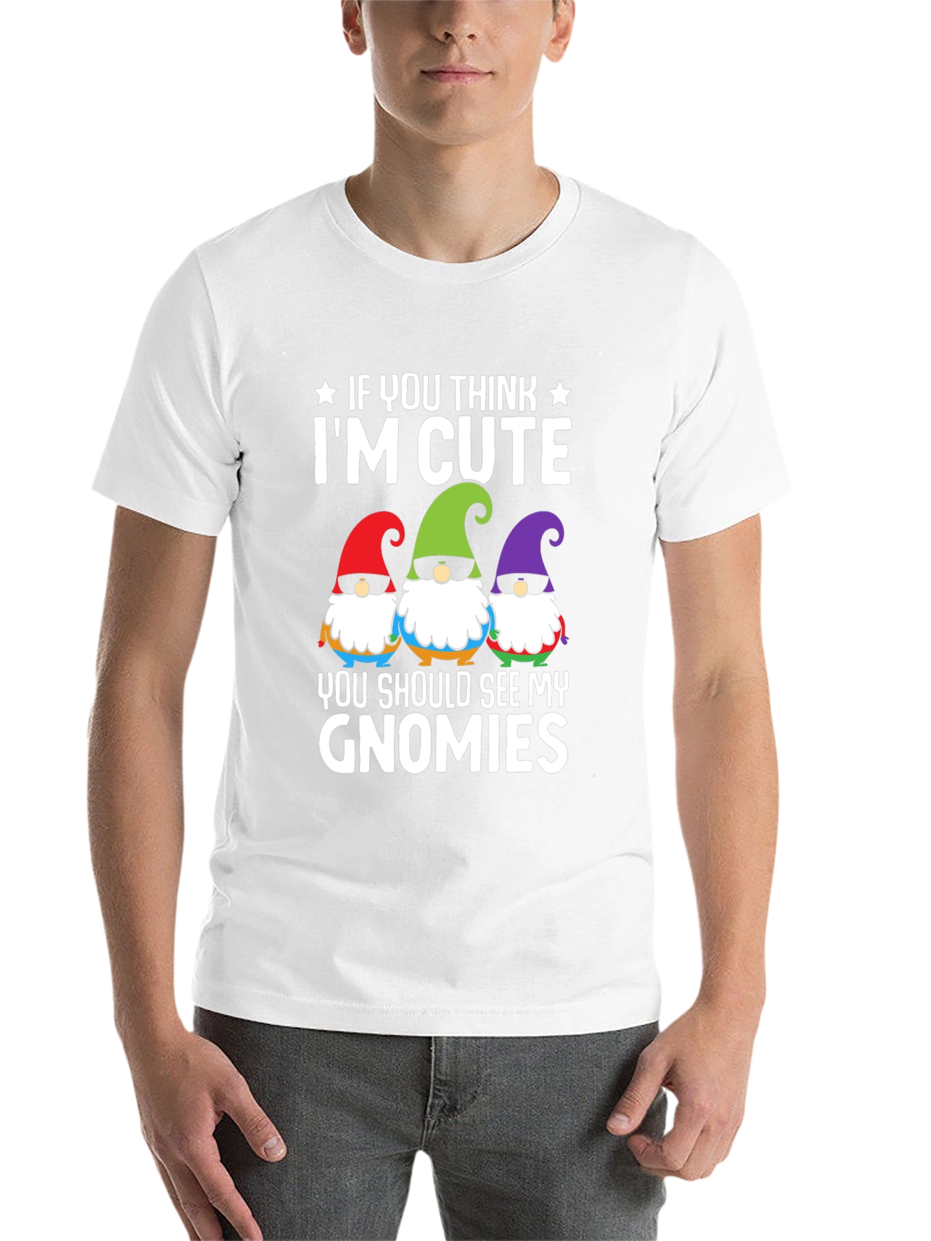 Black Cute Gnomies Graphic T-Shirt view 14
