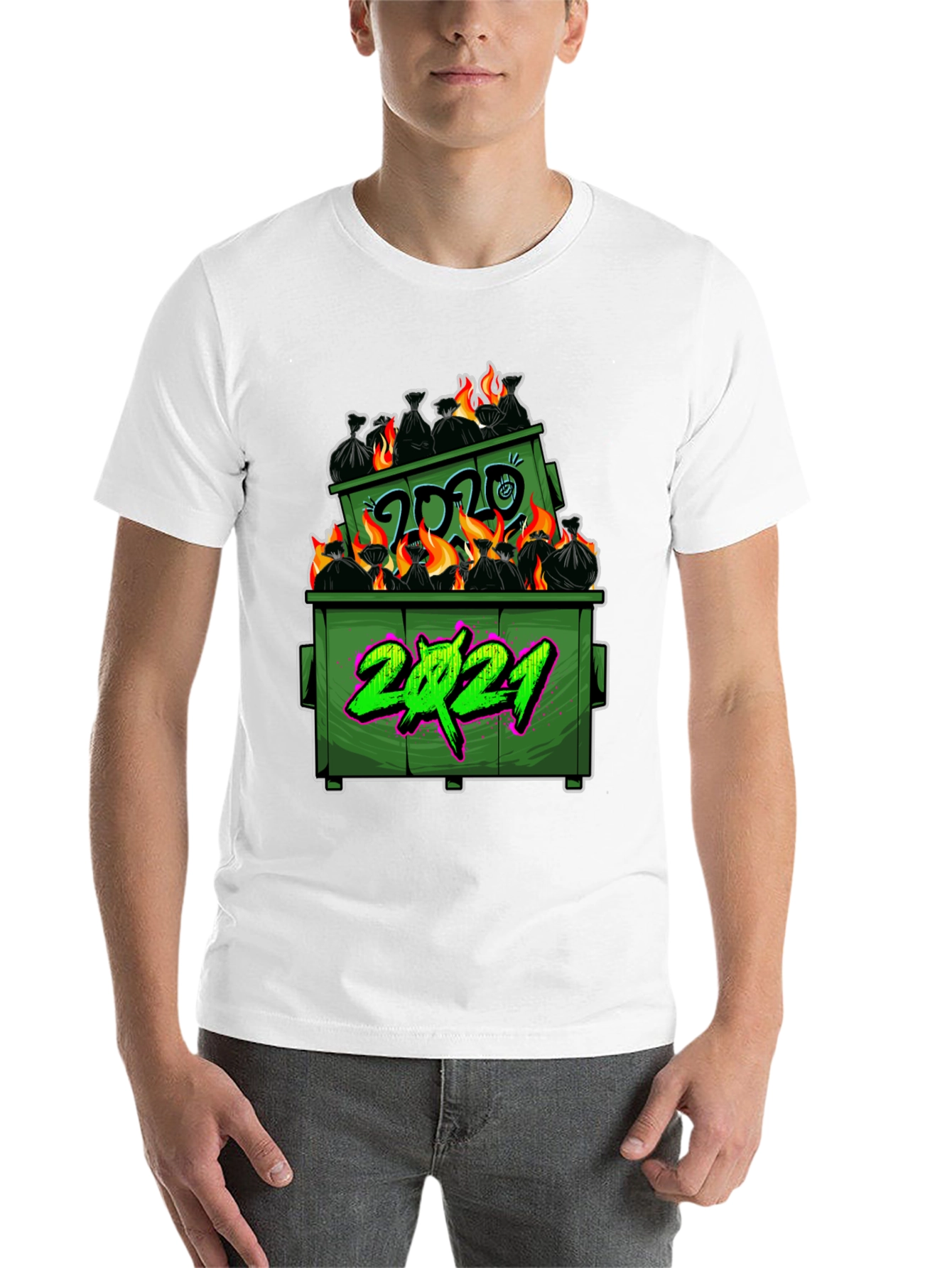 Black Dumpster Fire 2020-2021 Graphic T-Shirt view 14