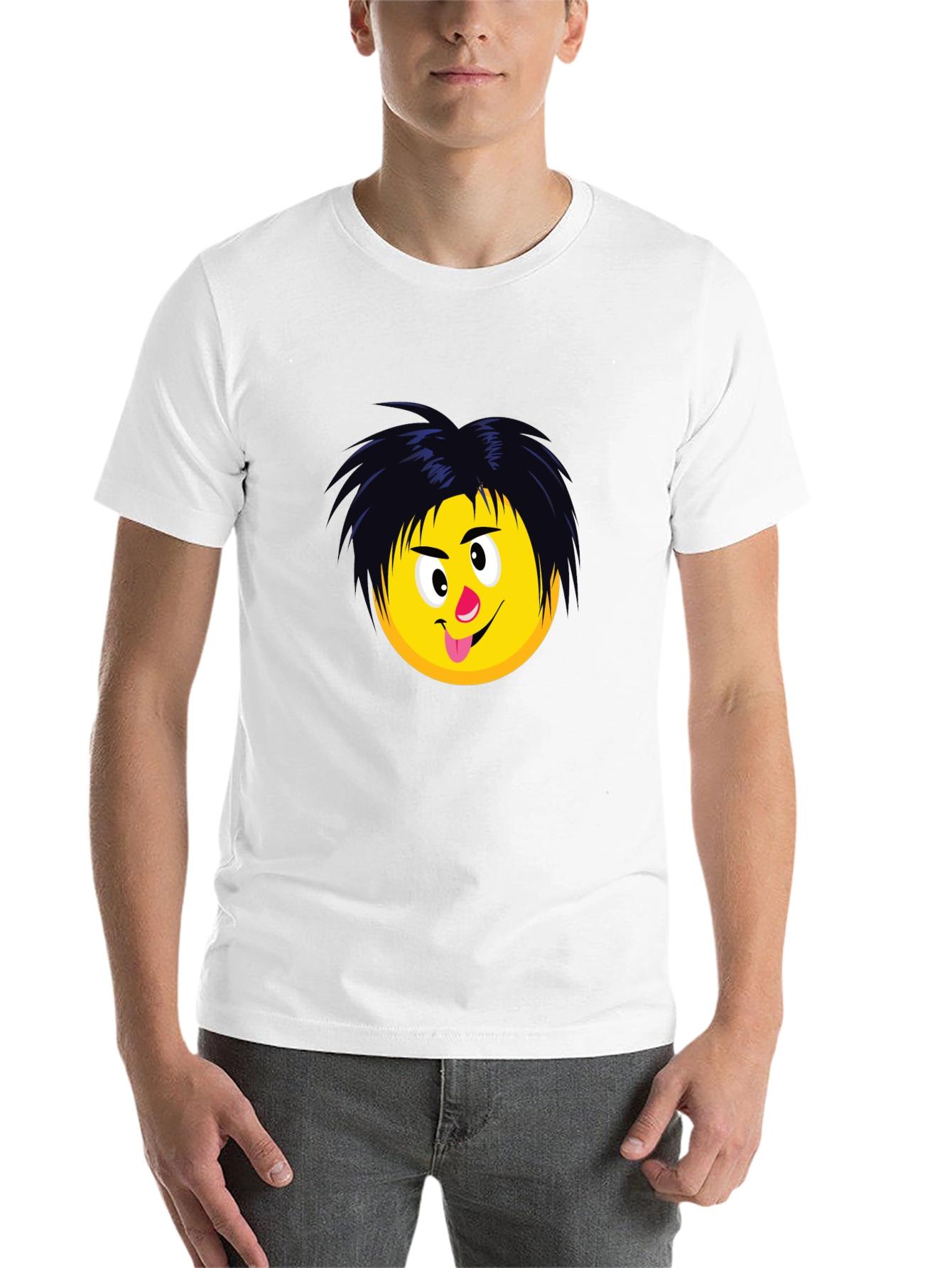 Black Funny Emoji Graphic T-Shirt - Black view 14