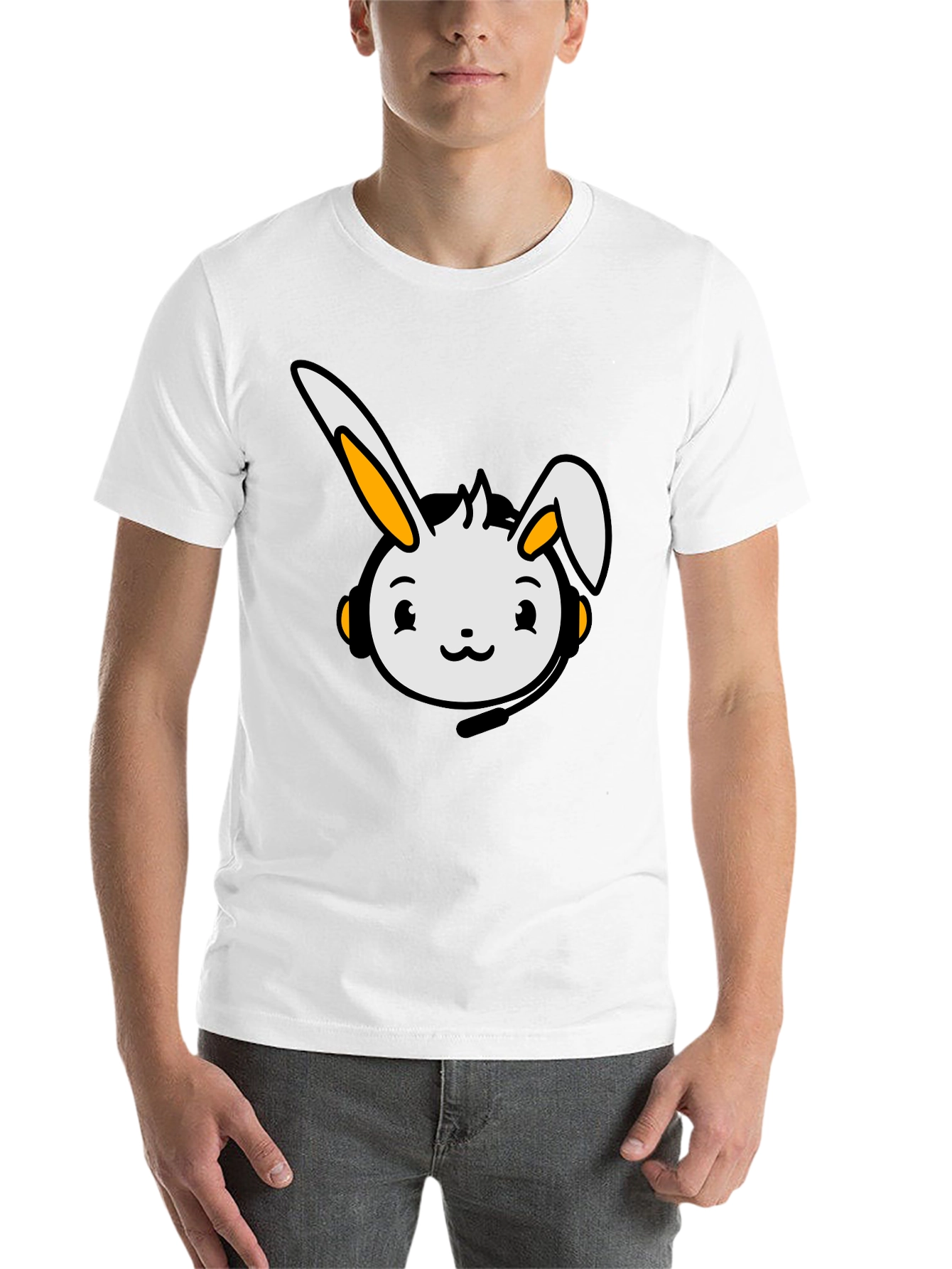 Black Cute Bunny Graphic T-Shirt - Black view 14