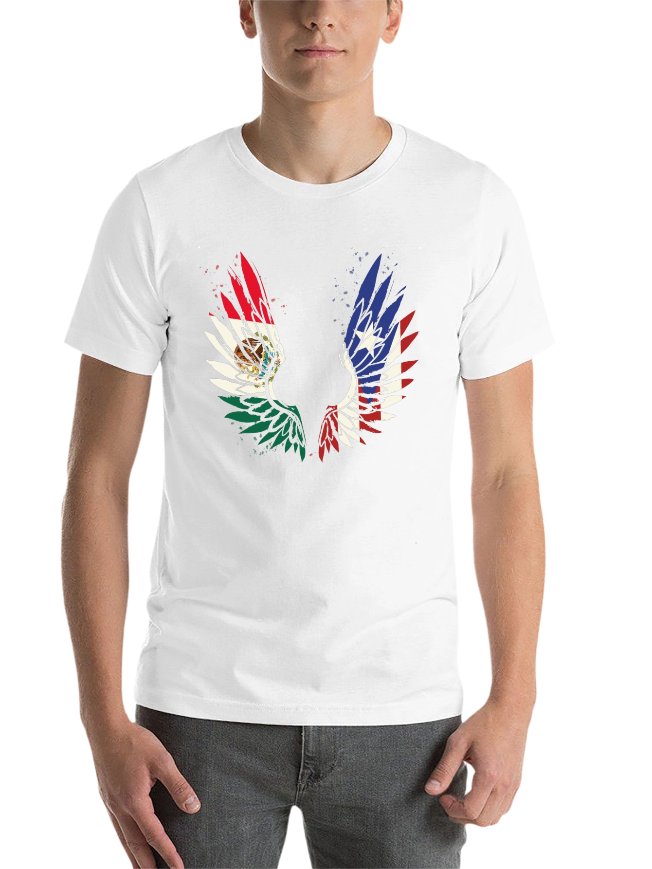 Black Mexico-Texas Wings Graphic T-Shirt view 14