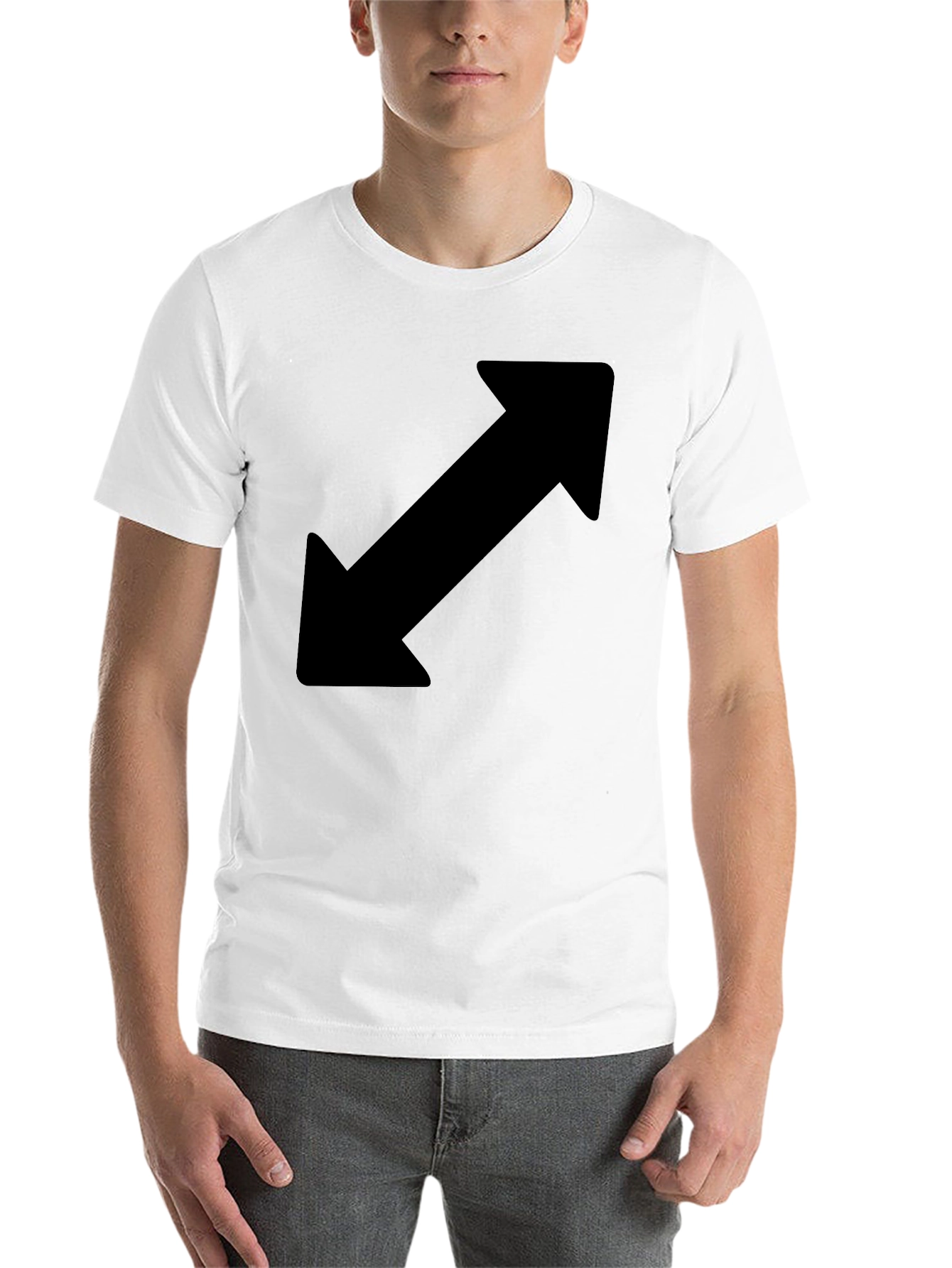 Black Diagonal Arrow Black T-Shirt view 14