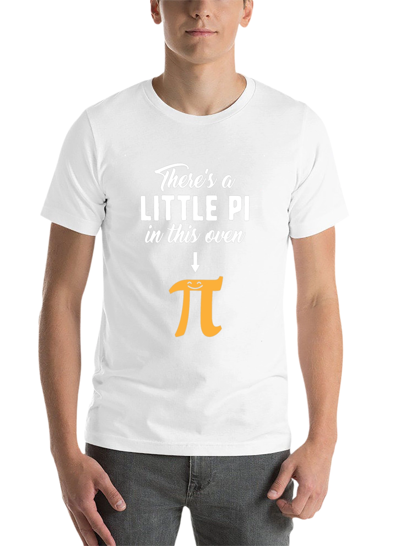Black Funny "Little Pi in This Oven" Pregnancy Announcement Shirt view 14