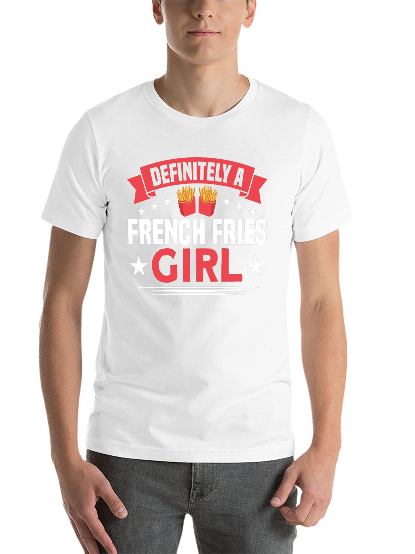 Black Funny French Fries Girl T-Shirt - Foodie Tee view 14