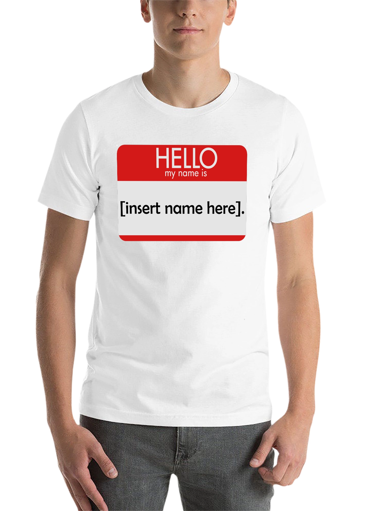 Black Funny Name Tag T-Shirt - Insert Your Name Here! view 14