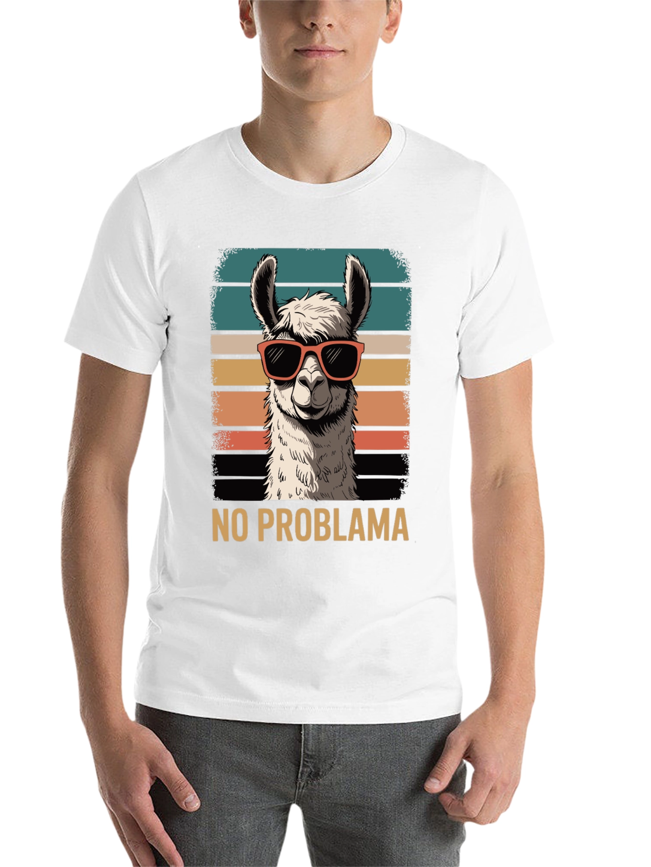 Black No Problama Llama Graphic Tee - Cool & Quirky Style view 14