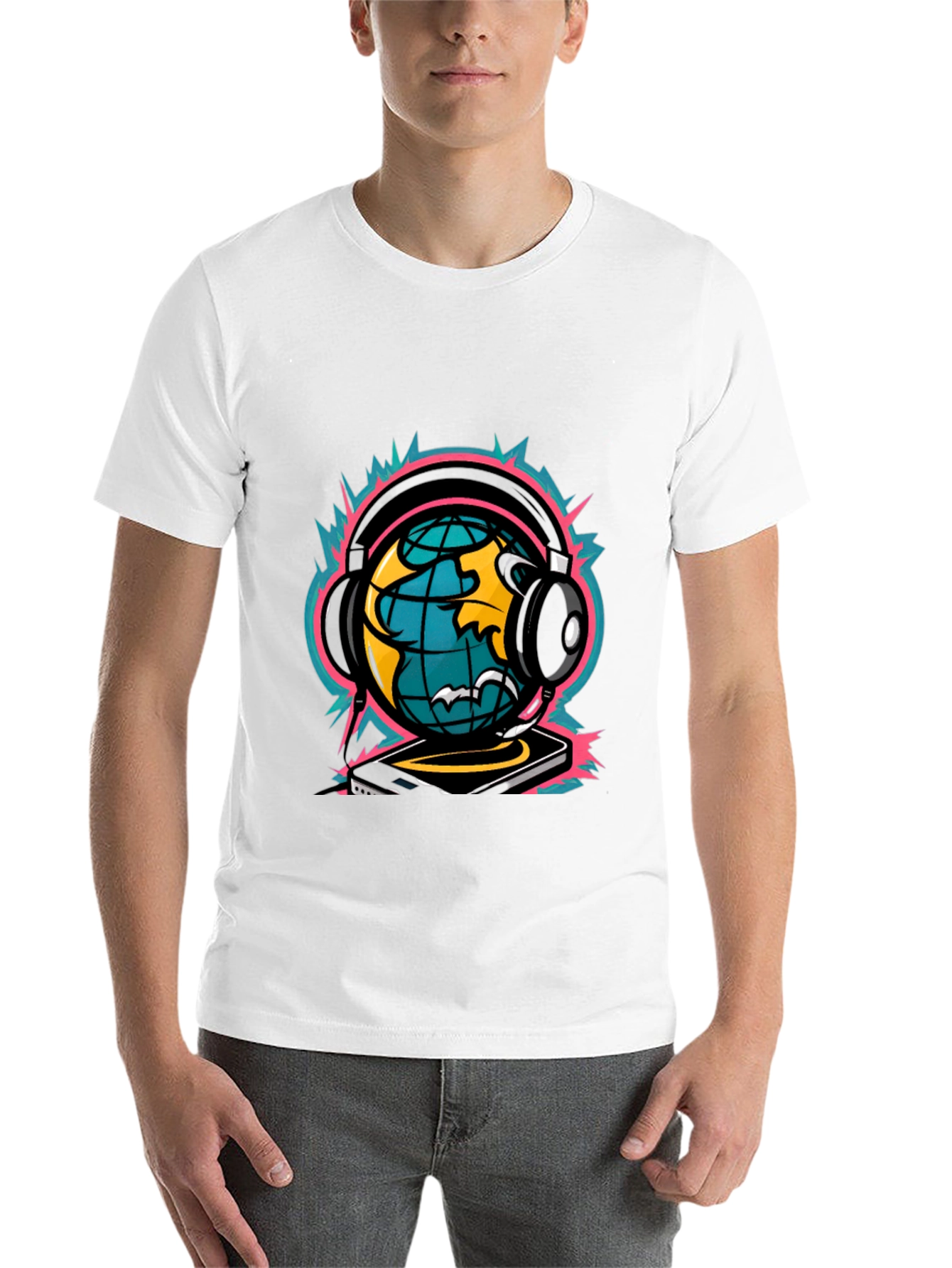 Black DJ World Graphic Tee - Black view 14