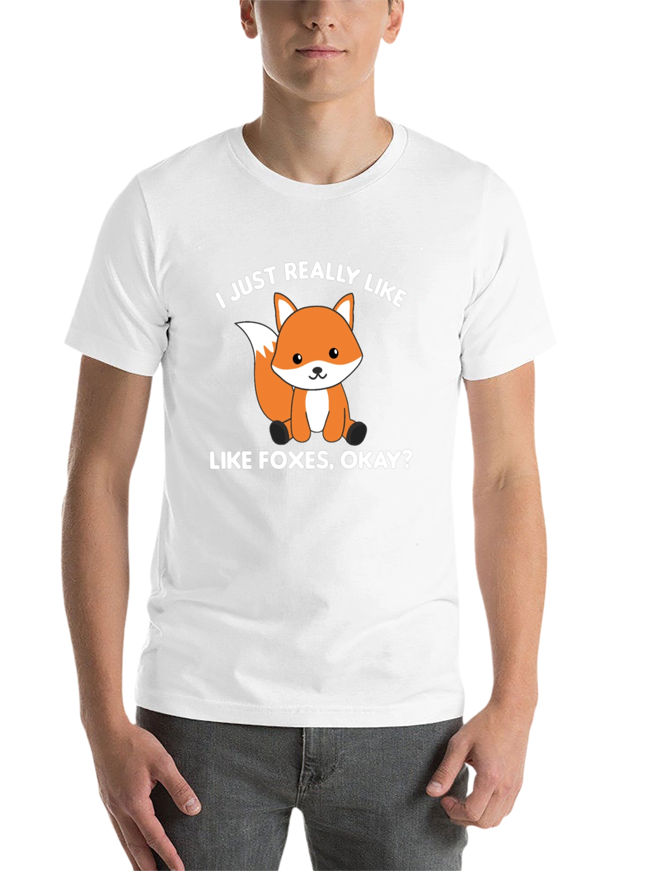 Black Cute Fox Graphic T-Shirt - I Just Really Like Foxes view 14