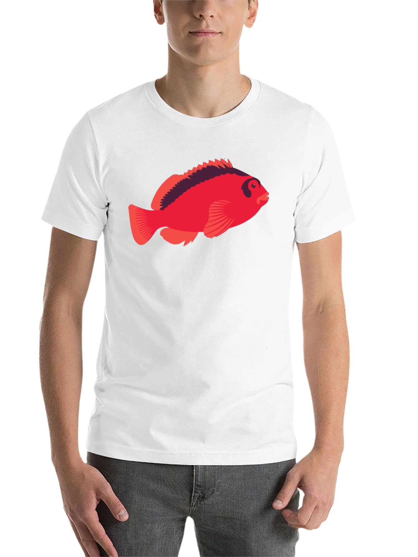 Black Red Fish Graphic Tee - Unique Design view 14