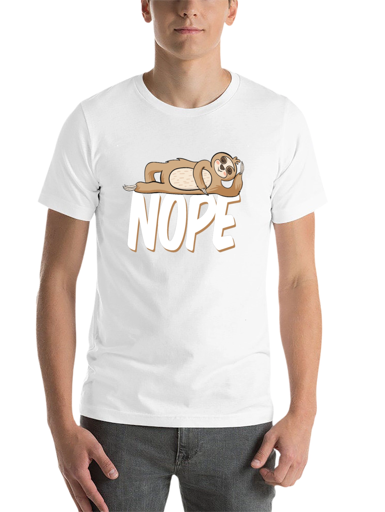 Black Nope Sloth T-Shirt - Funny Lazy Day Tee view 14