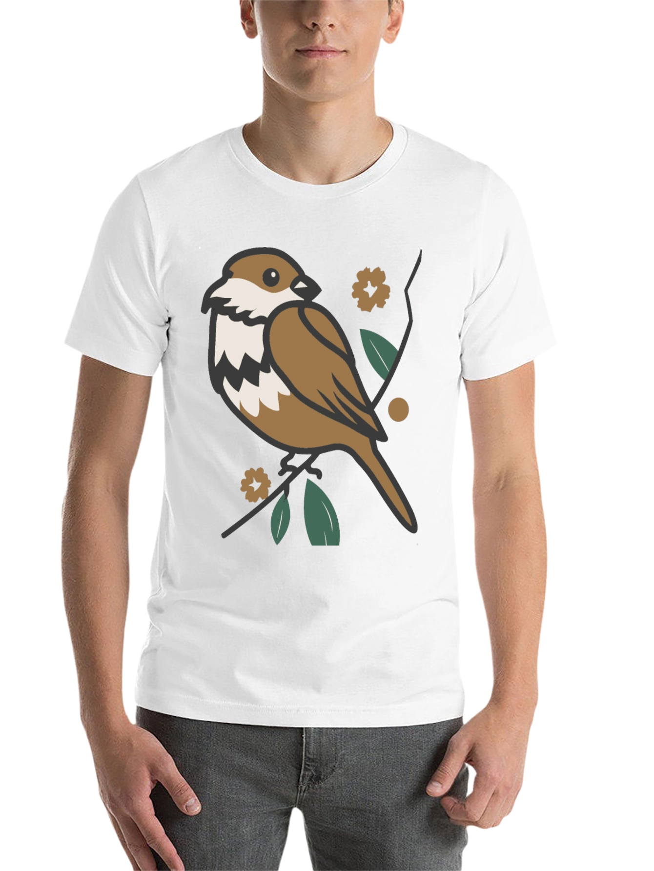 Black Bird & Branch Graphic T-Shirt - Casual Style view 14