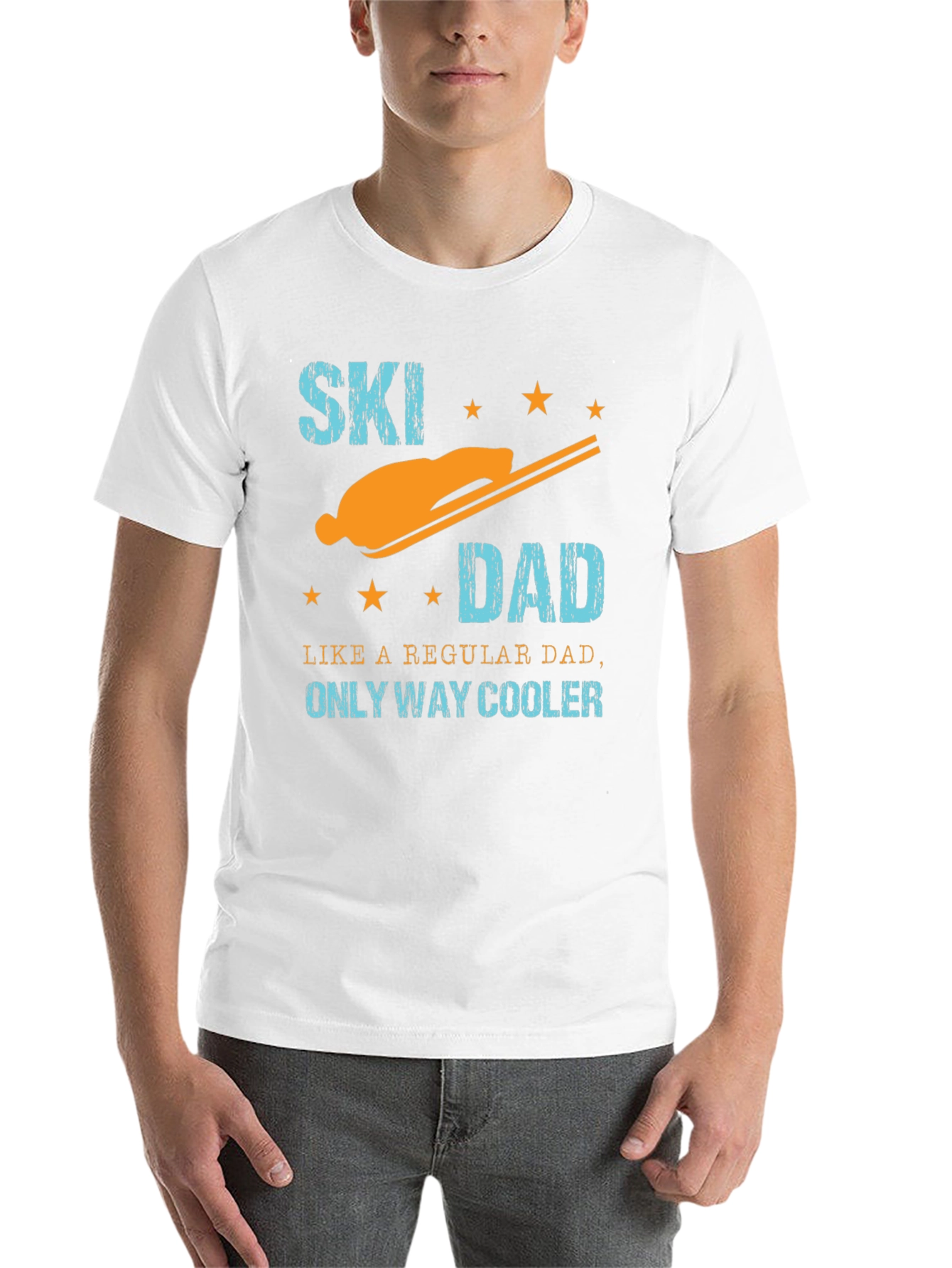 Black Cool Ski Dad Graphic Tee - Black Cotton T-Shirt view 14