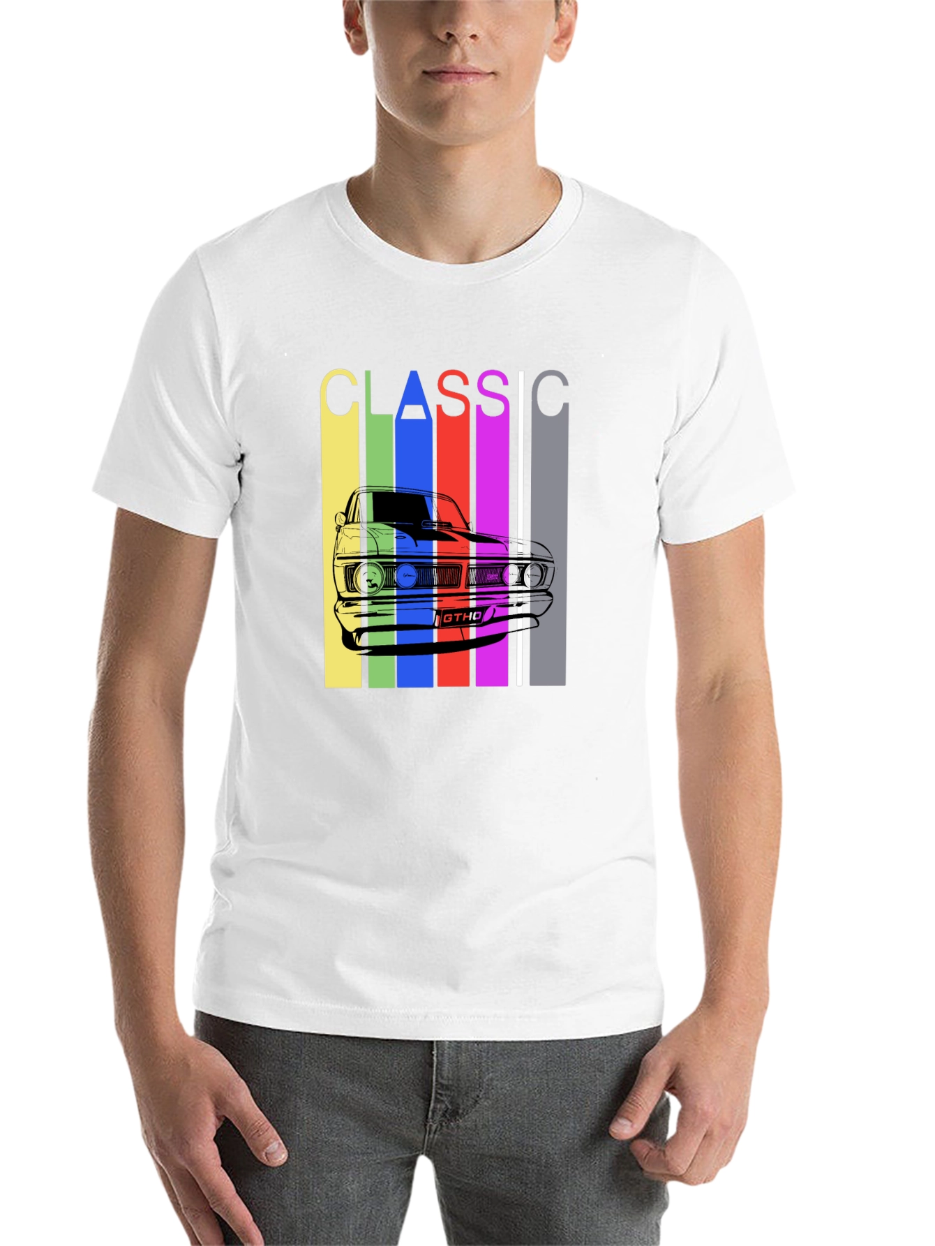 Black Classic Car T-Shirt - Retro Style Men's Tee view 14