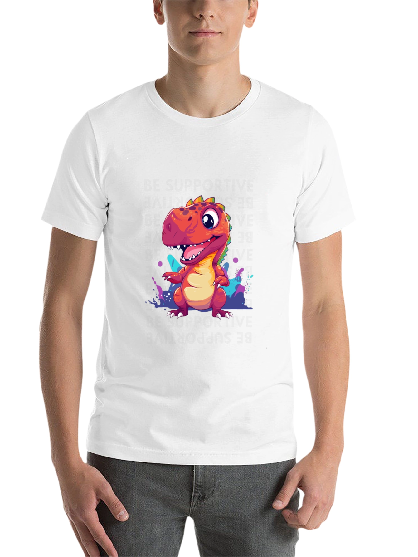 Black Dino T-Shirt - Fun Cartoon Design view 14