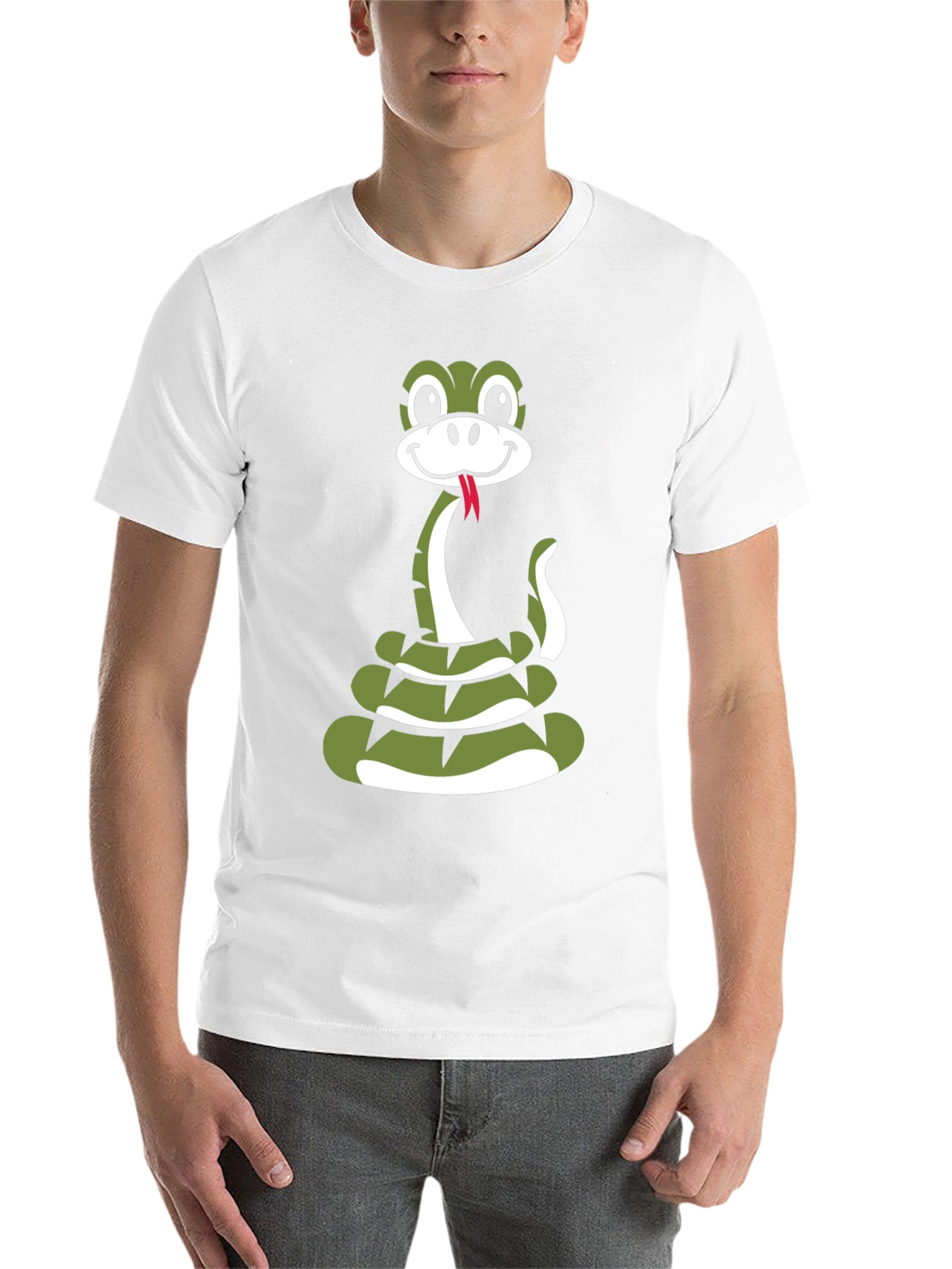 Black Snake Cartoon Graphic Black T-Shirt view 14
