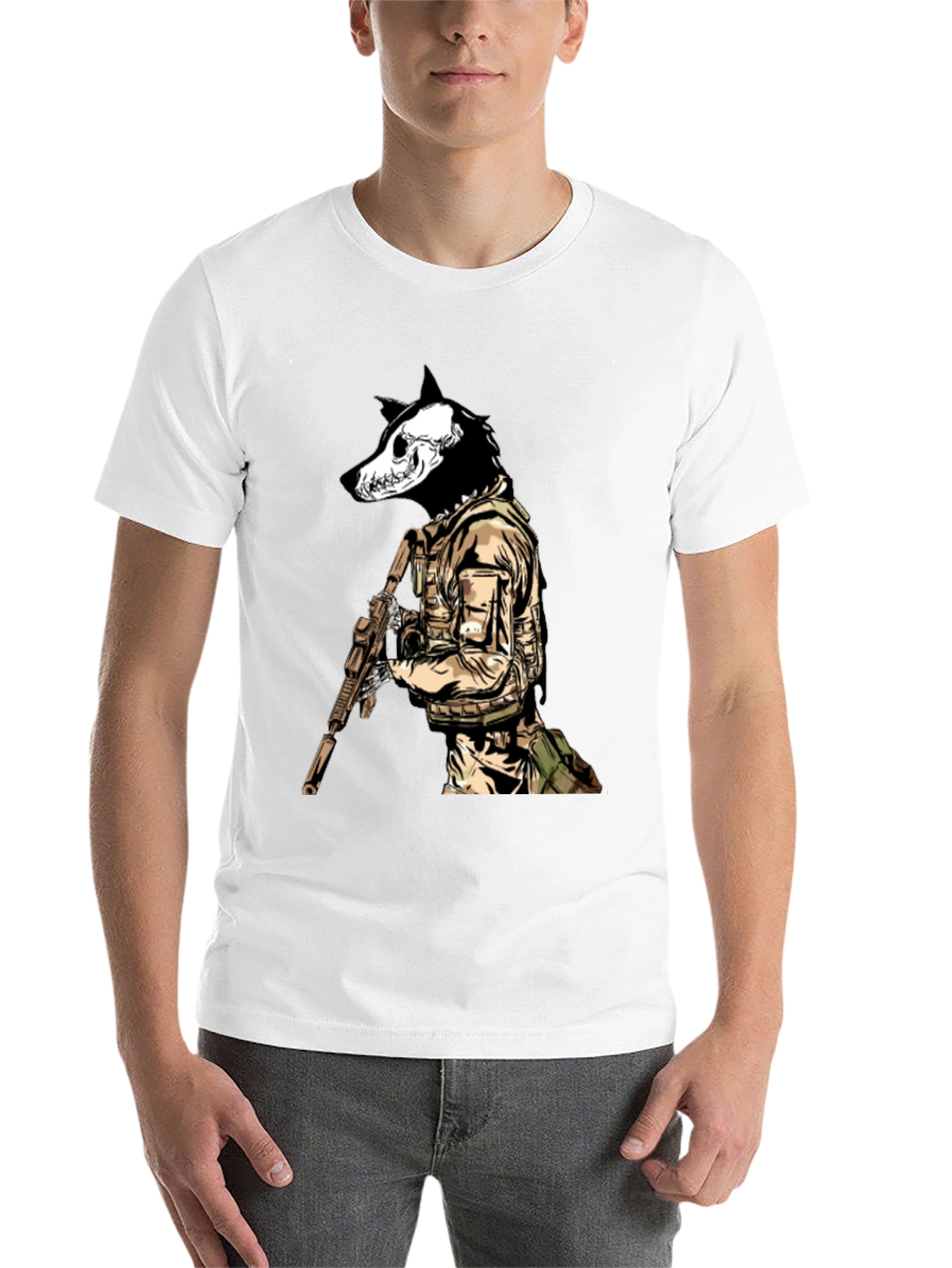 Black Tactical Wolf T-Shirt - Military Style view 14
