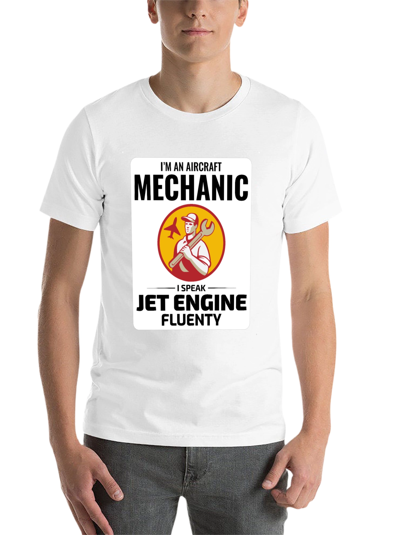 Black Aircraft Mechanic Jet Engine T-Shirt view 14