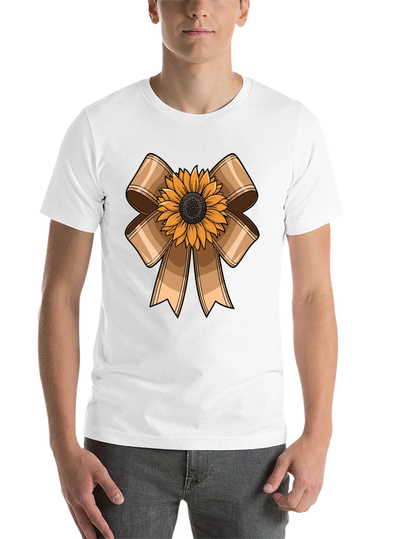 Black Sunflower Bow Graphic Tee - Casual Comfort view 14