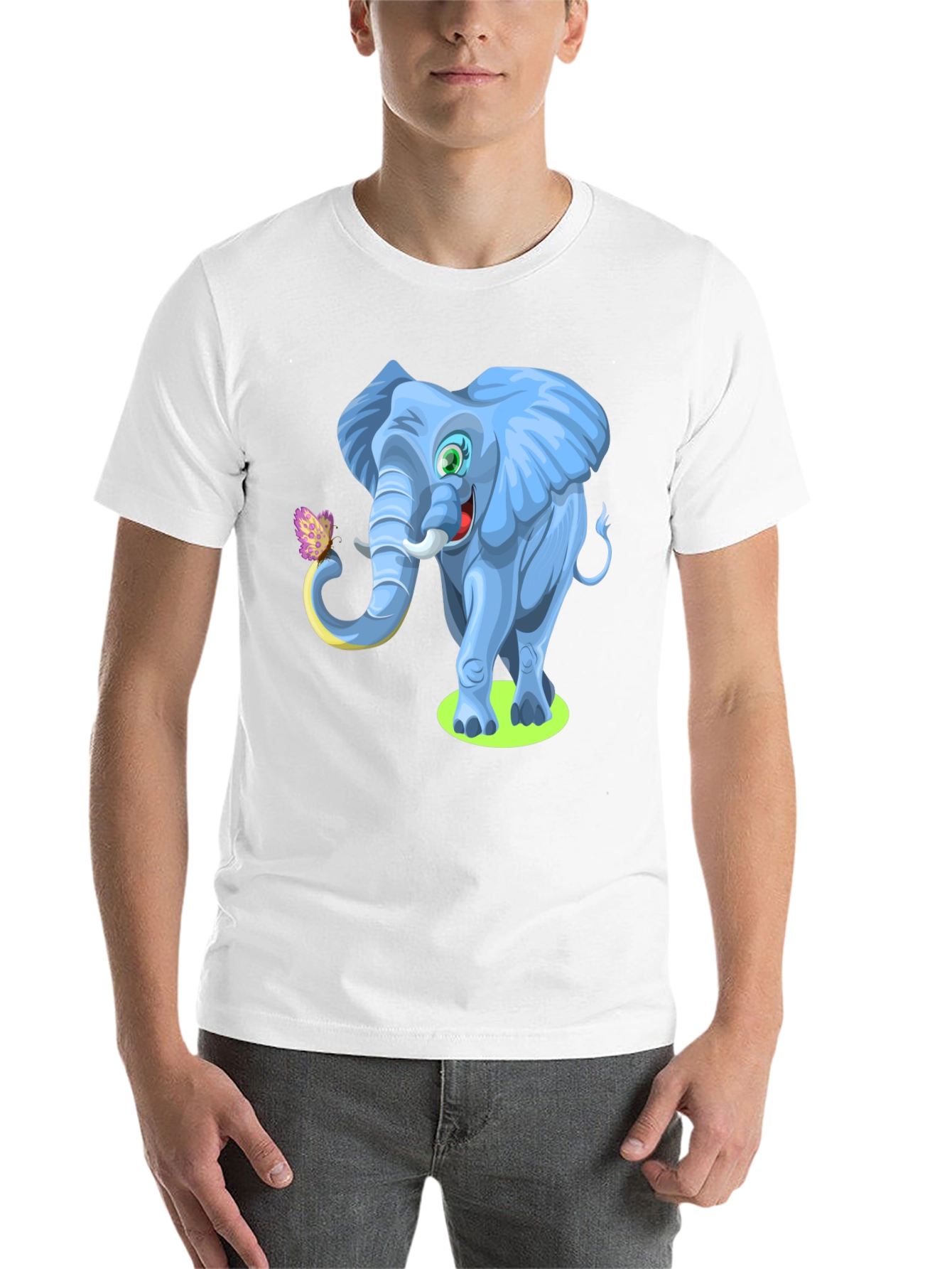 Black Cartoon Elephant Graphic Tee - Soft Cotton Blend view 14