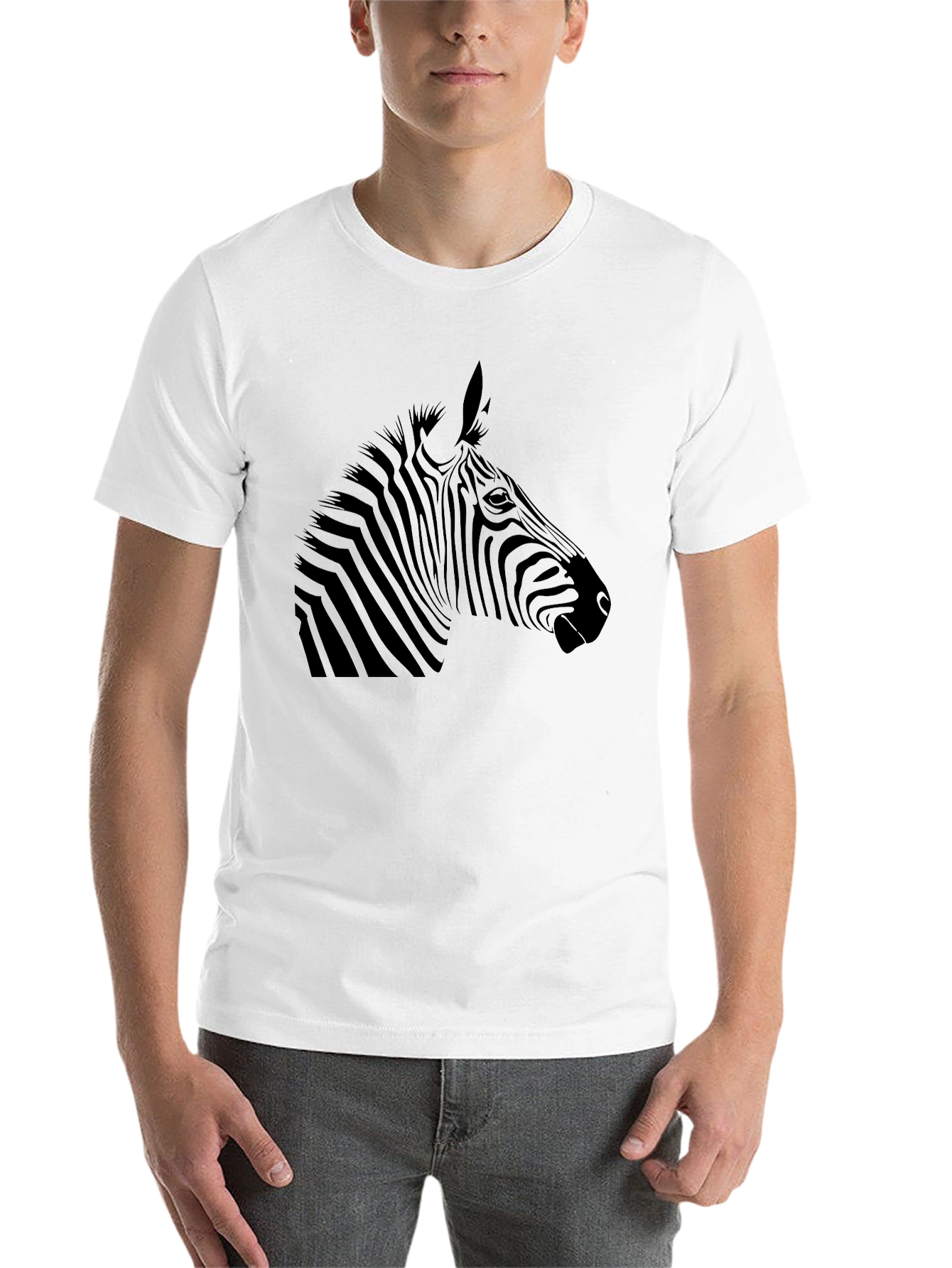 Black Zebra Print T-Shirt - Stylish Animal Graphic Tee view 14