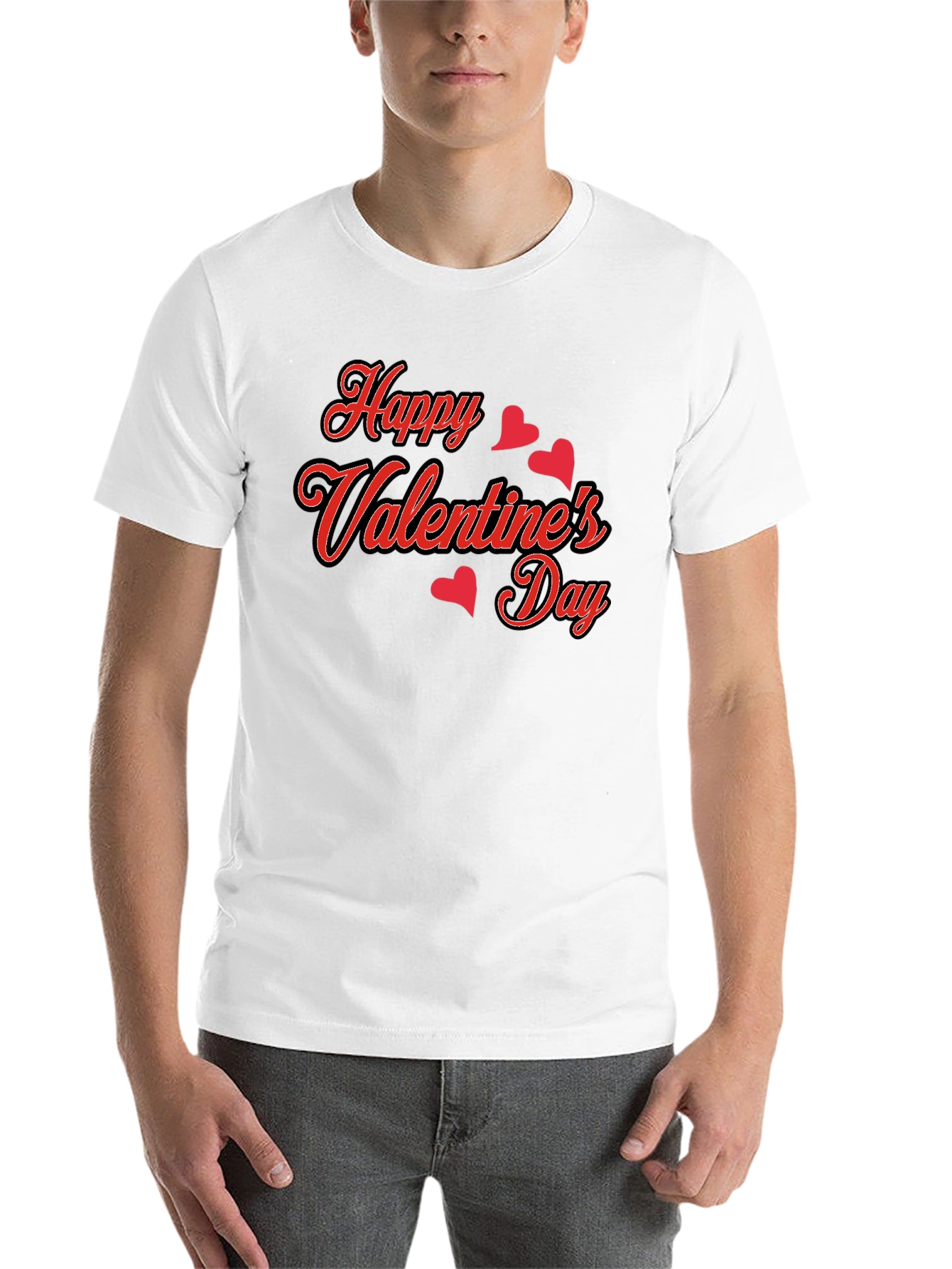 Black Happy Valentine's Day Black Graphic Tee view 14