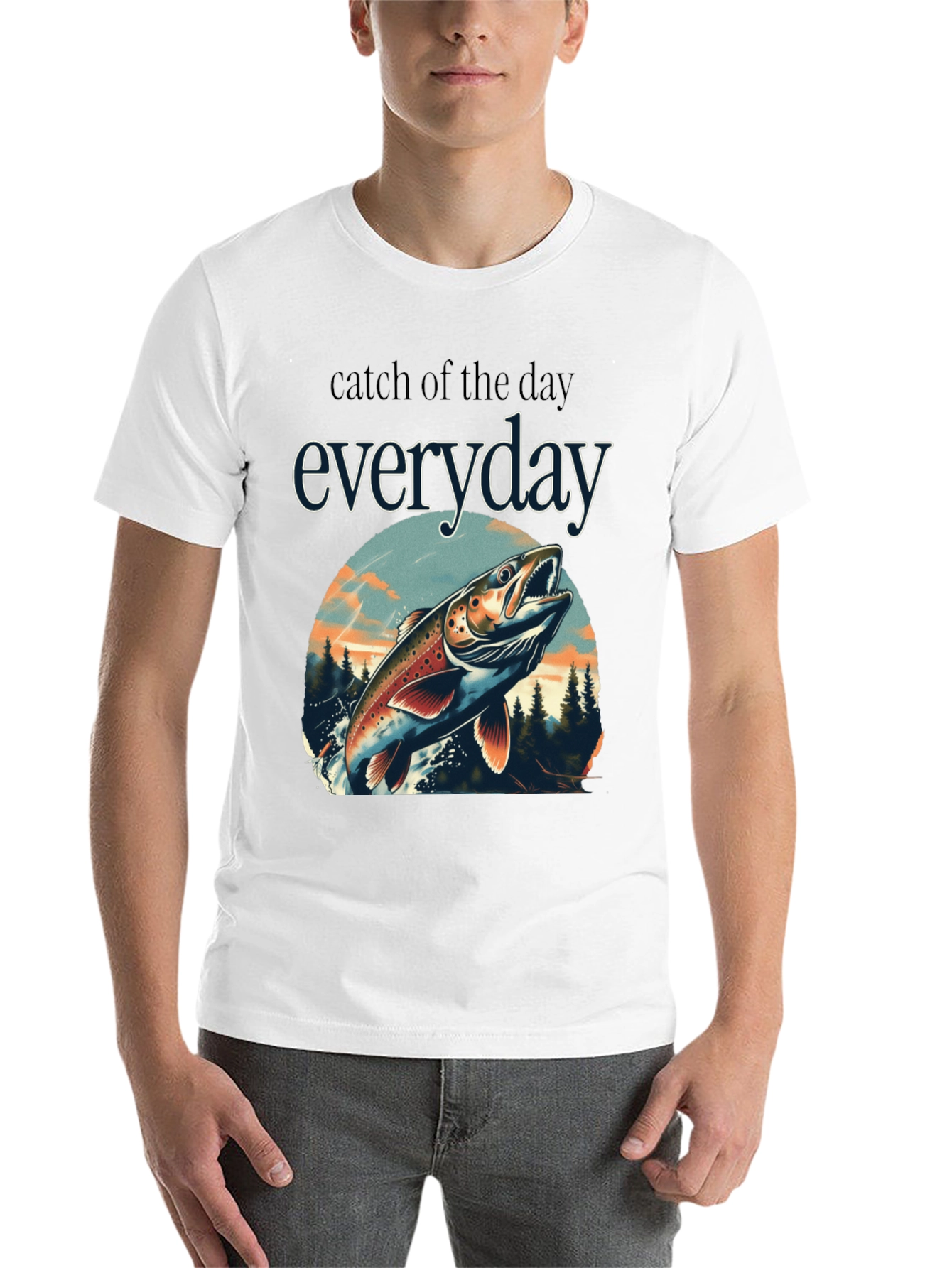 Black Catch of the Day Everyday Fishing T-Shirt view 14