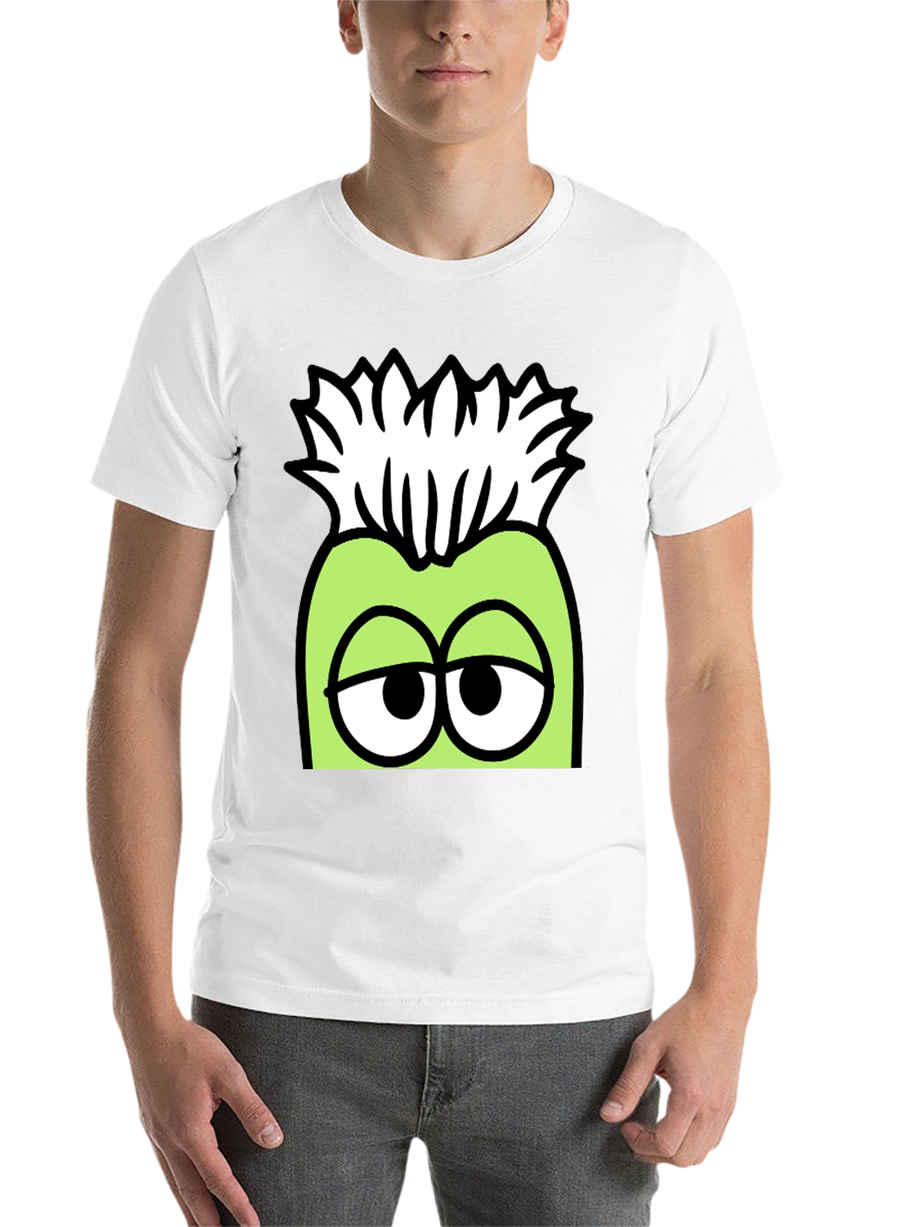 Black Funny Cartoon Character Graphic T-Shirt view 14