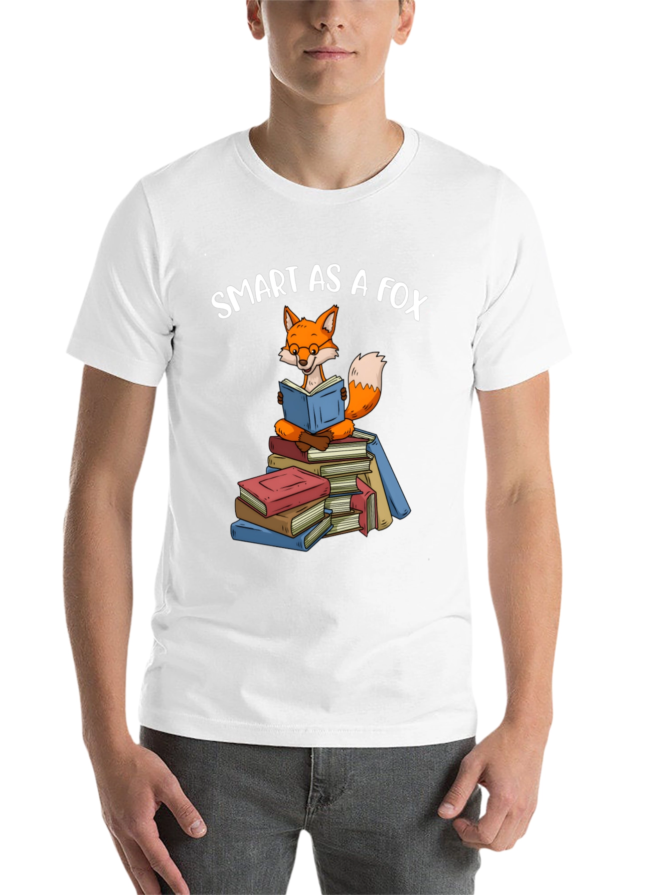 Black Smart Fox Reader T-Shirt - Book Lover Apparel view 14