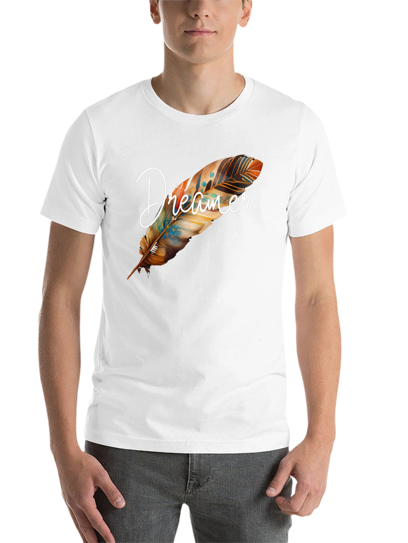 Dreamer Feather Graphic T-Shirt - 14