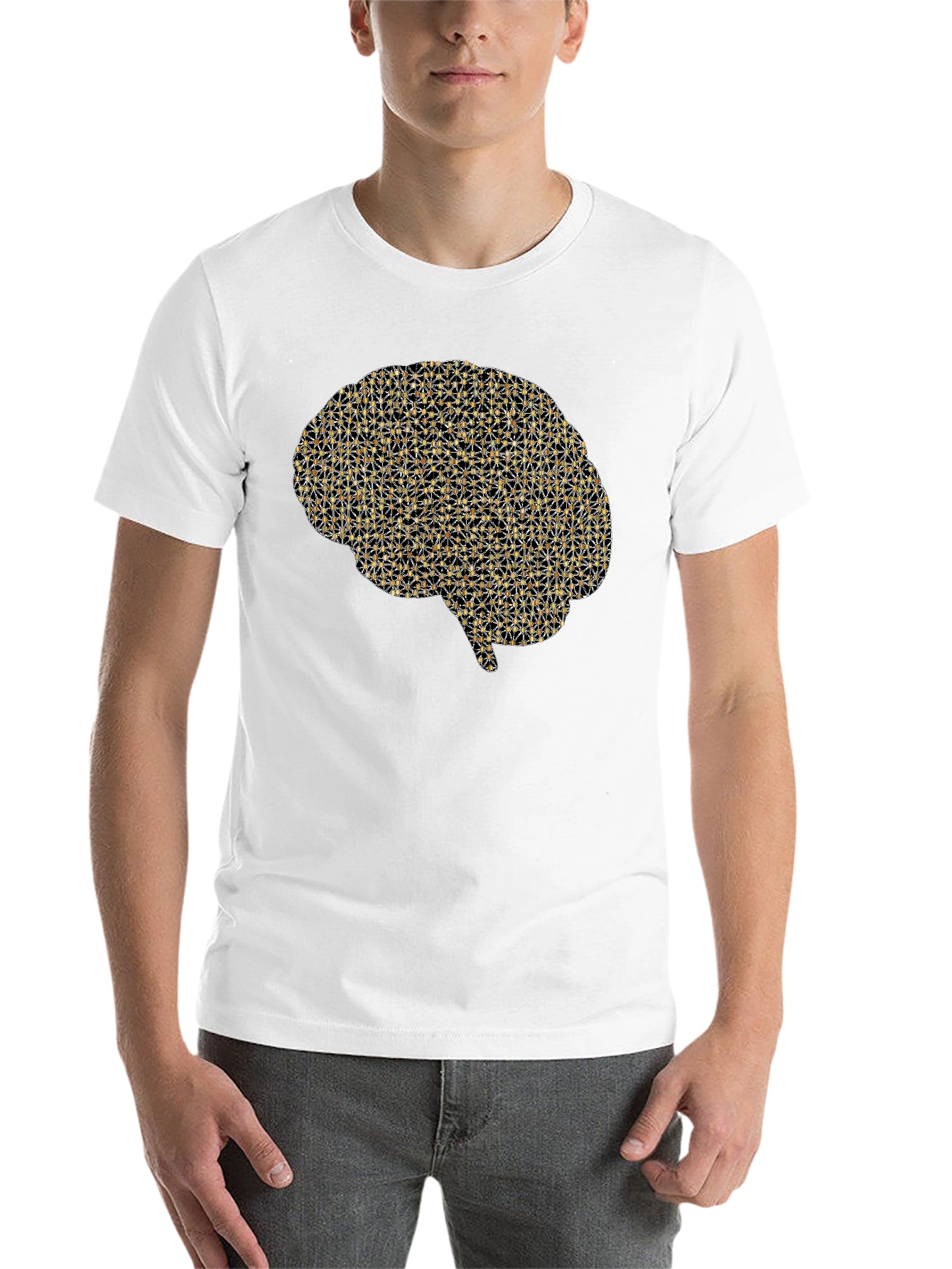 Black Brain Graphic Tee - Black Casual T-Shirt view 14