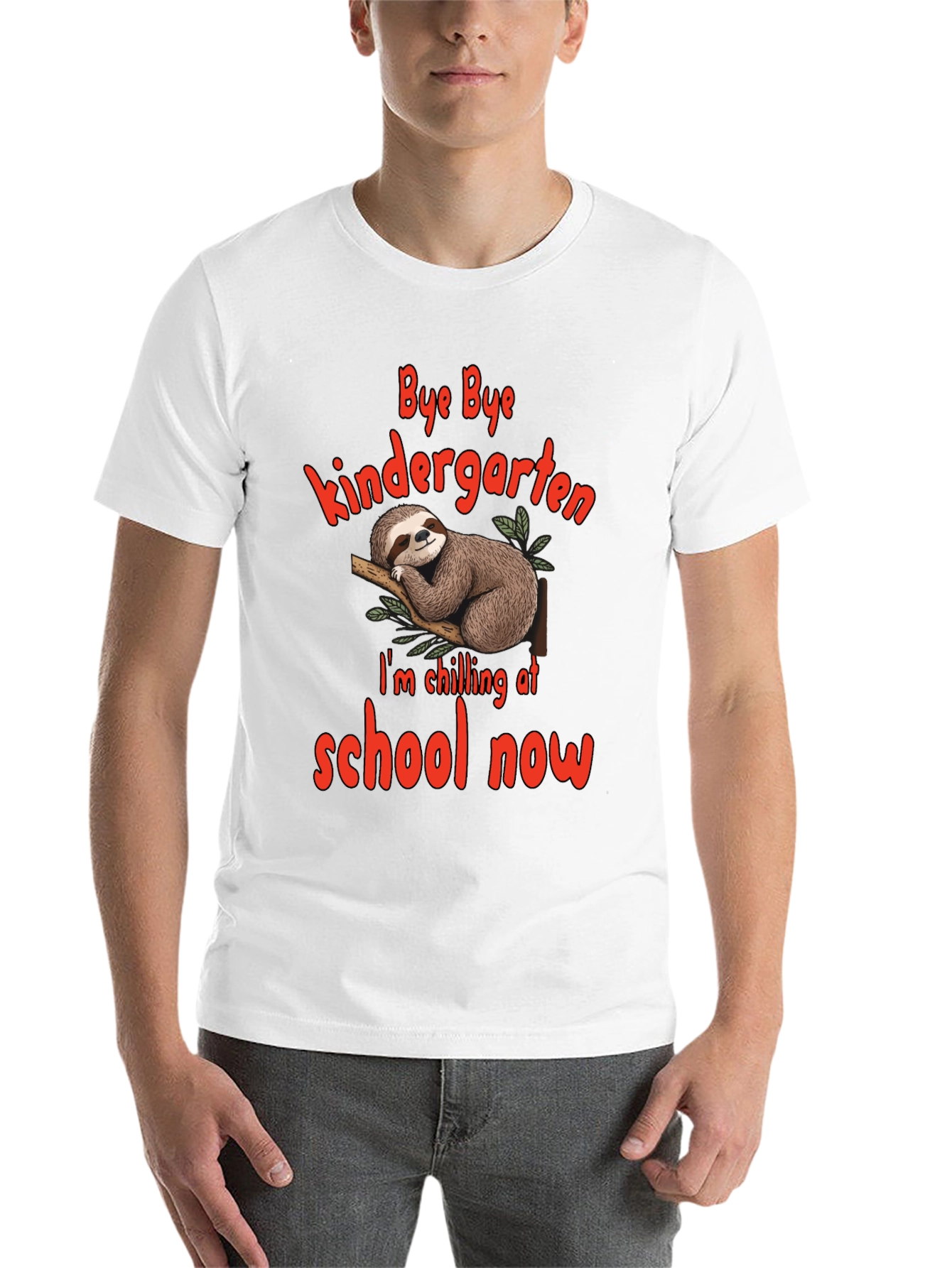 Black Bye Bye Kindergarten Sloth T-Shirt view 14