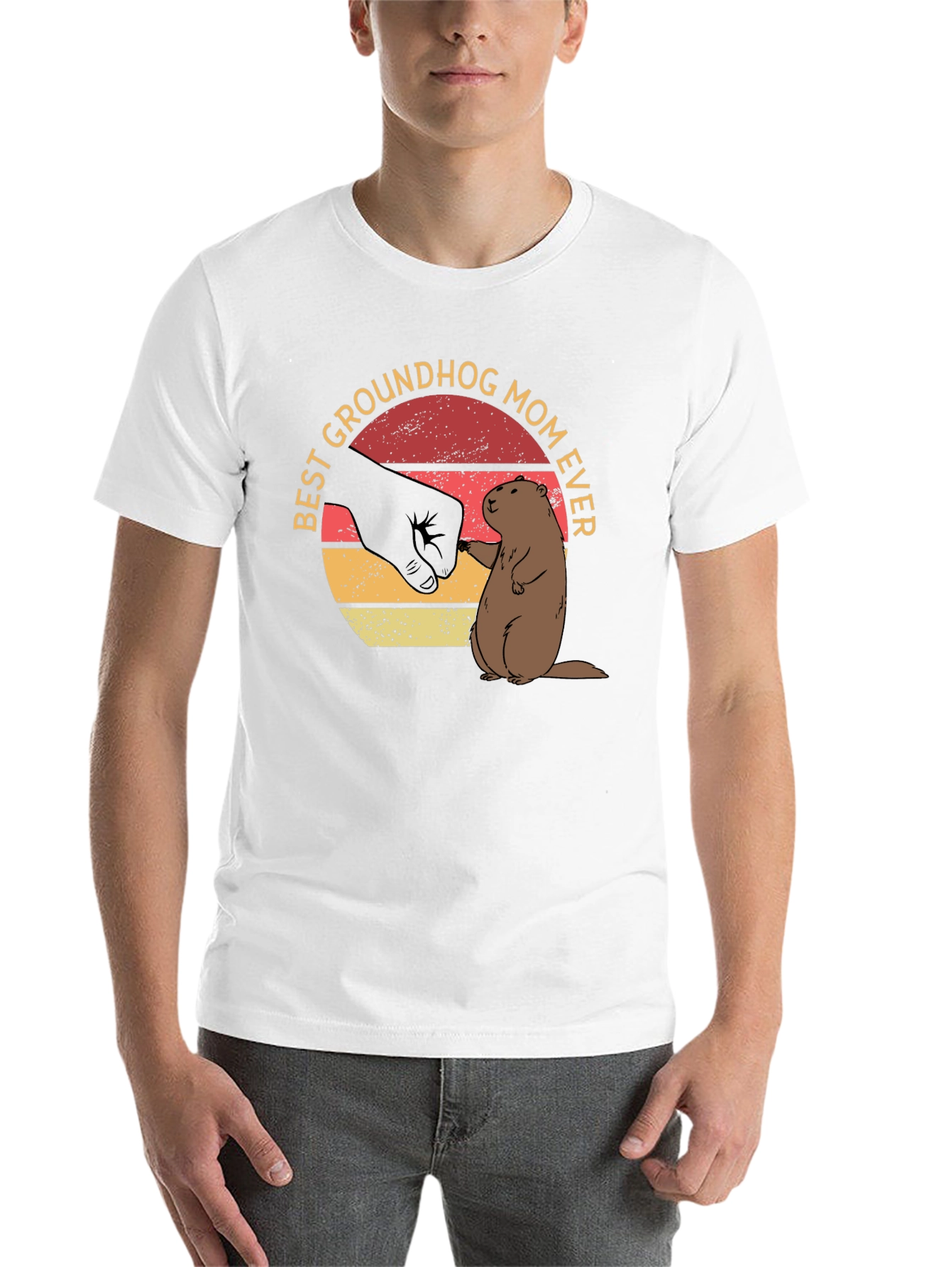 Black Best Groundhog Mom Ever T-Shirt view 14