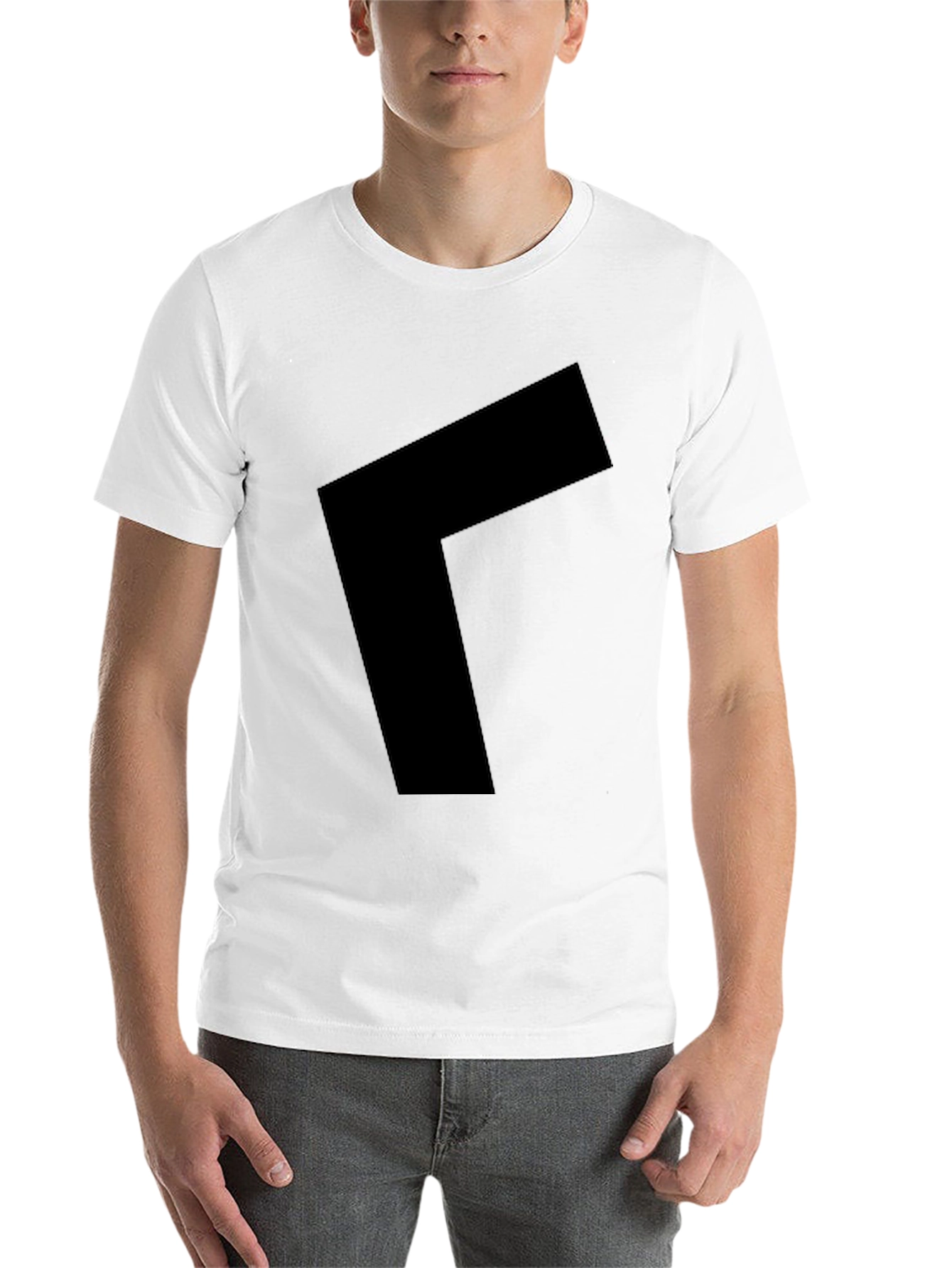 Black Modern Geometric Black Graphic Tee view 14