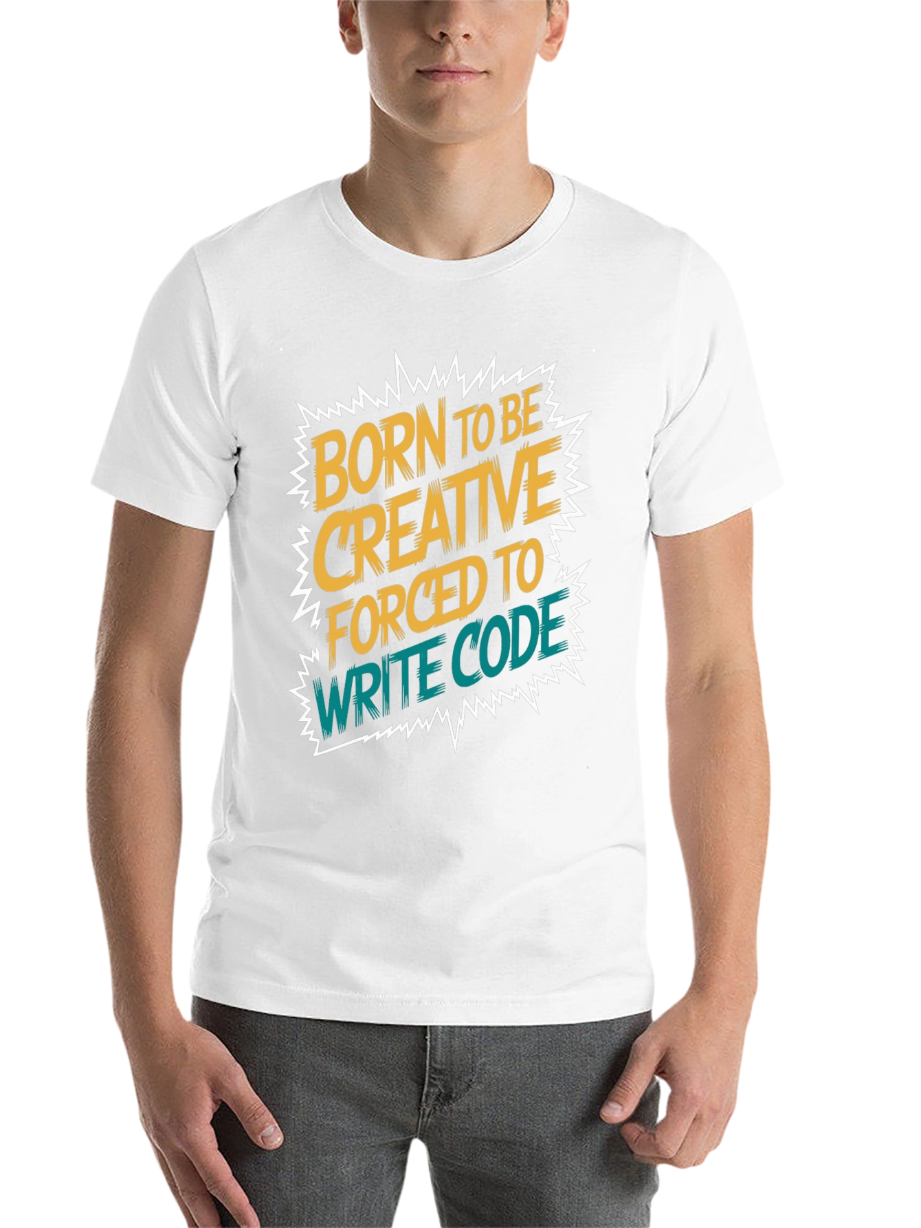 Black Born to Be Creative T-Shirt - Coding Humor view 14