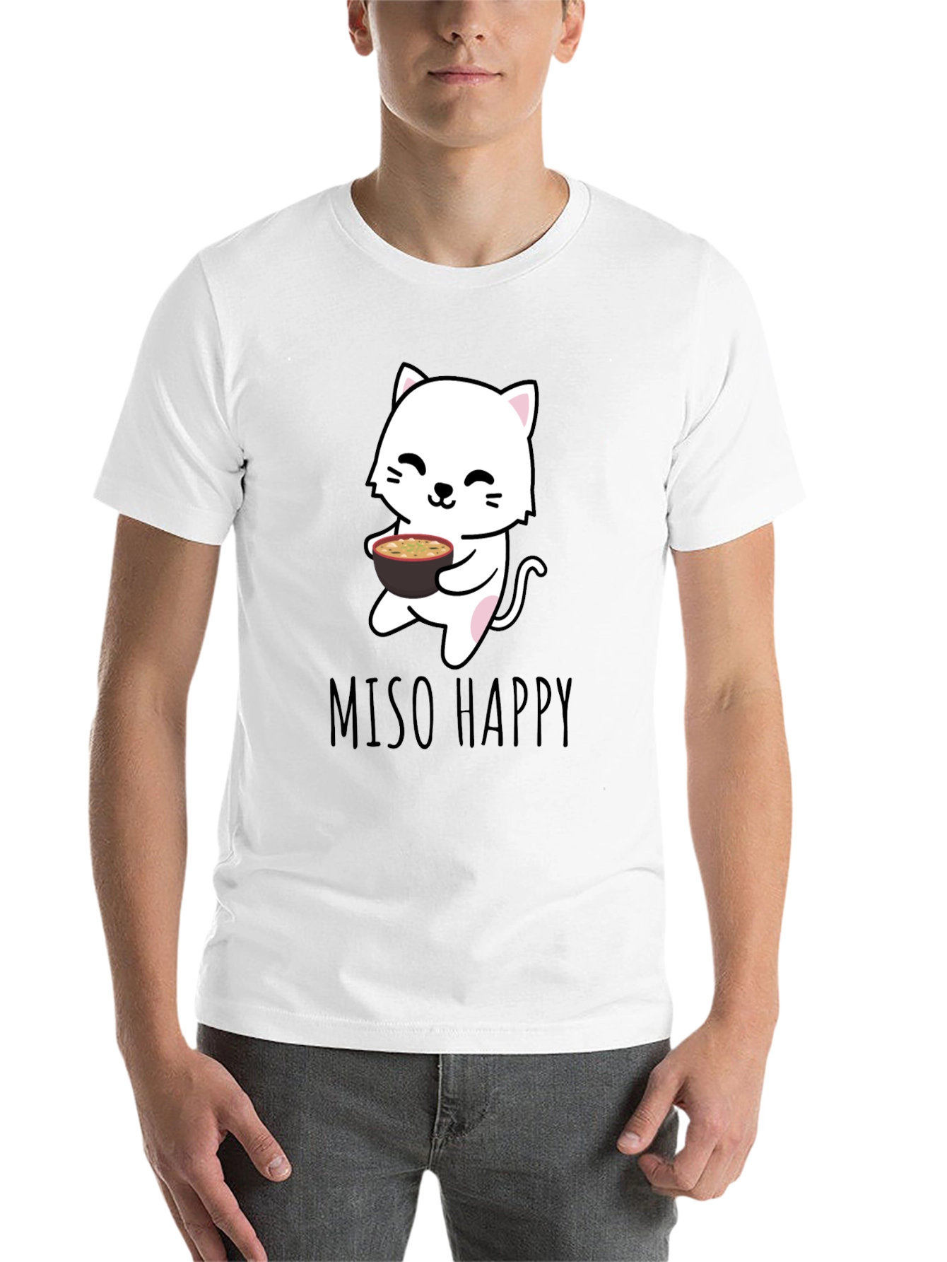 Black Miso Happy Cat T-Shirt - Black view 14