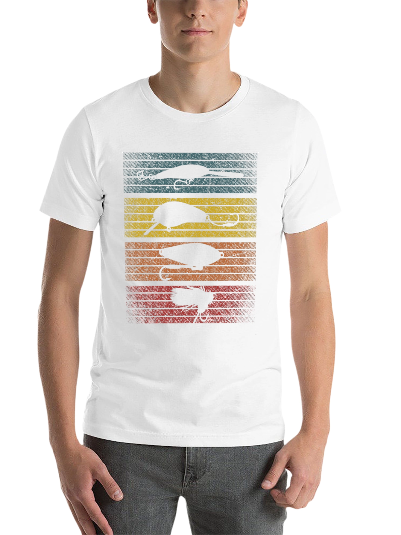 Black Vintage Fishing Lures Graphic Tee view 14