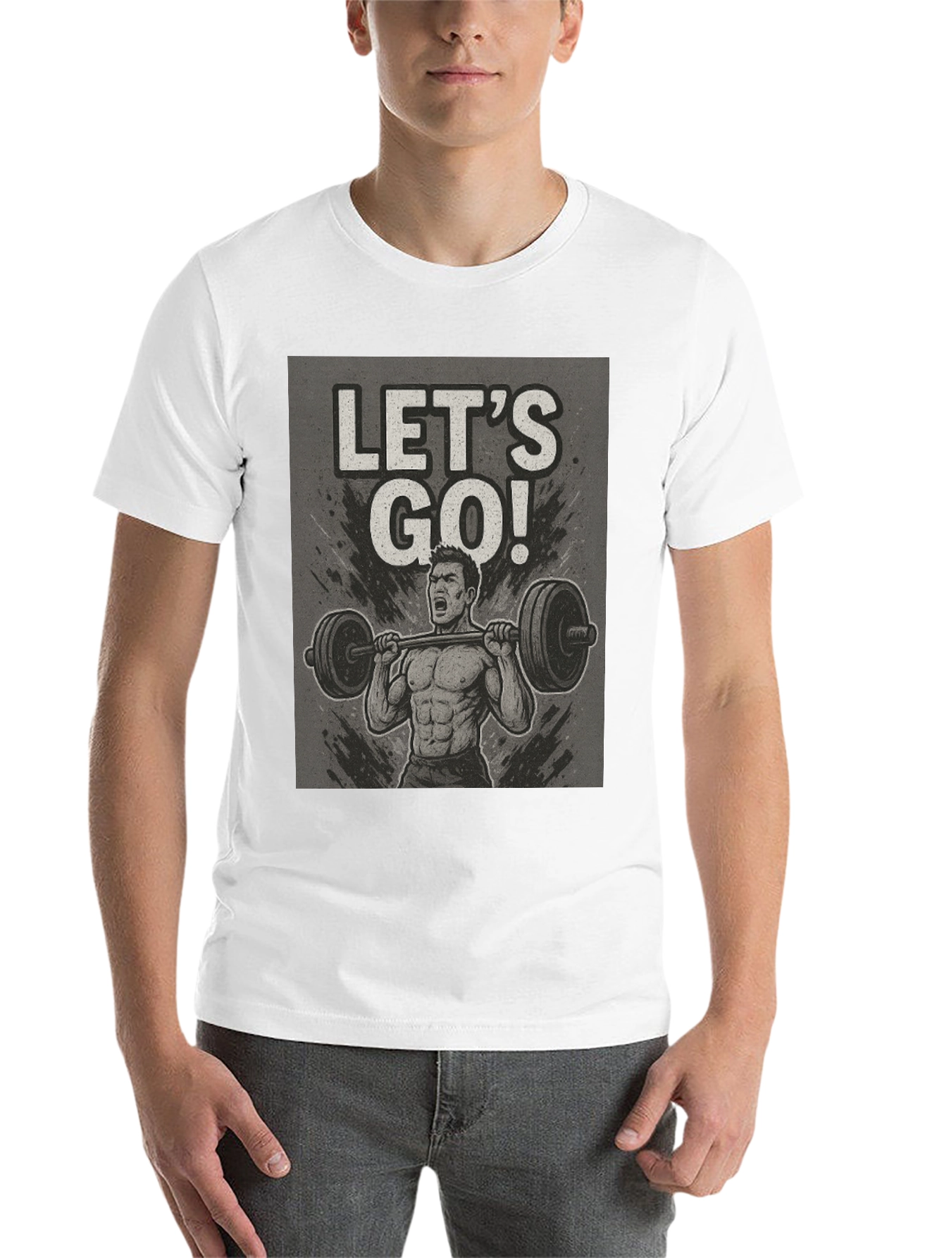 Black Let's Go Weightlifting Black T-Shirt view 14