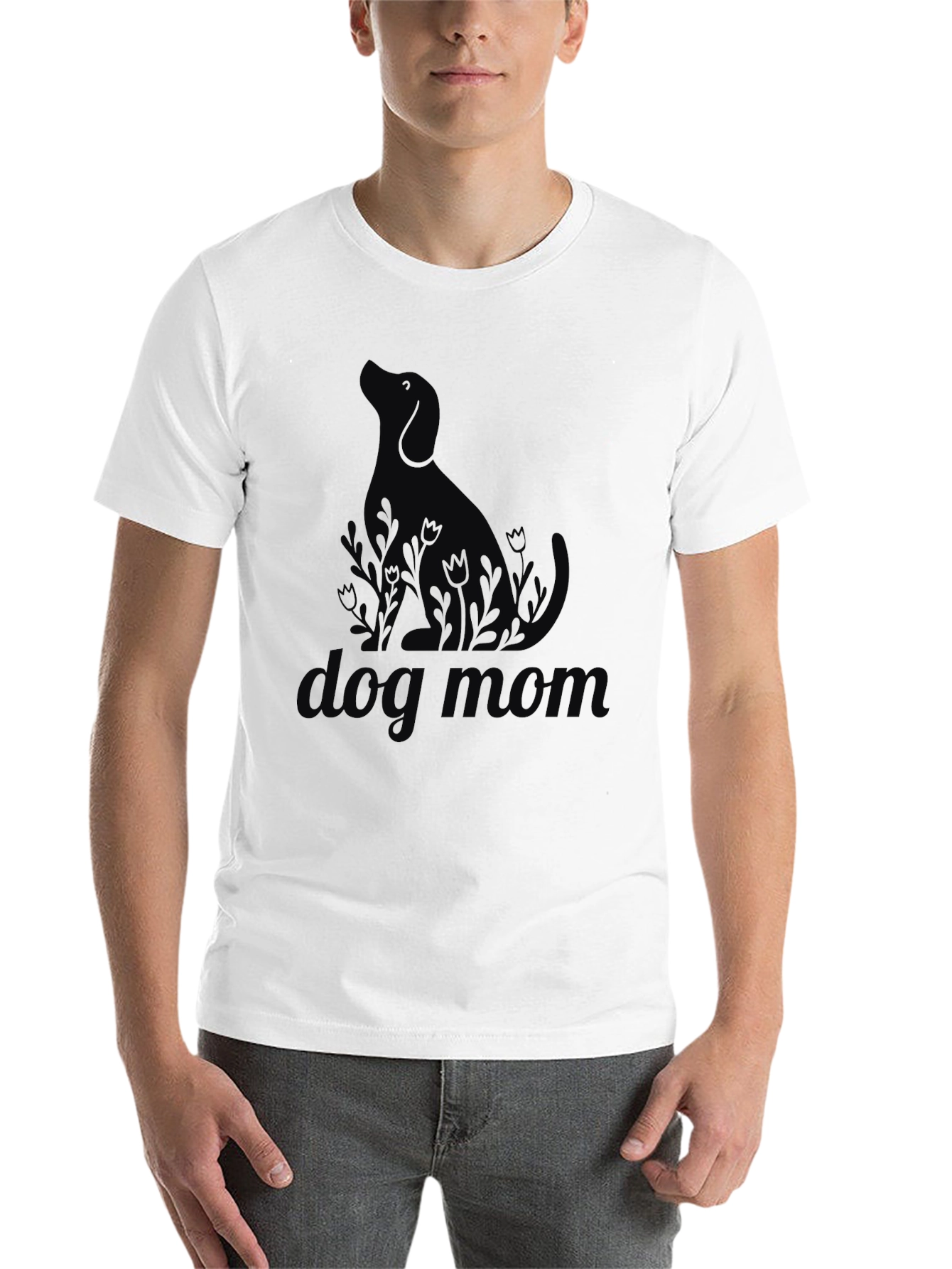 Black Dog Mom Graphic Black T-Shirt view 14