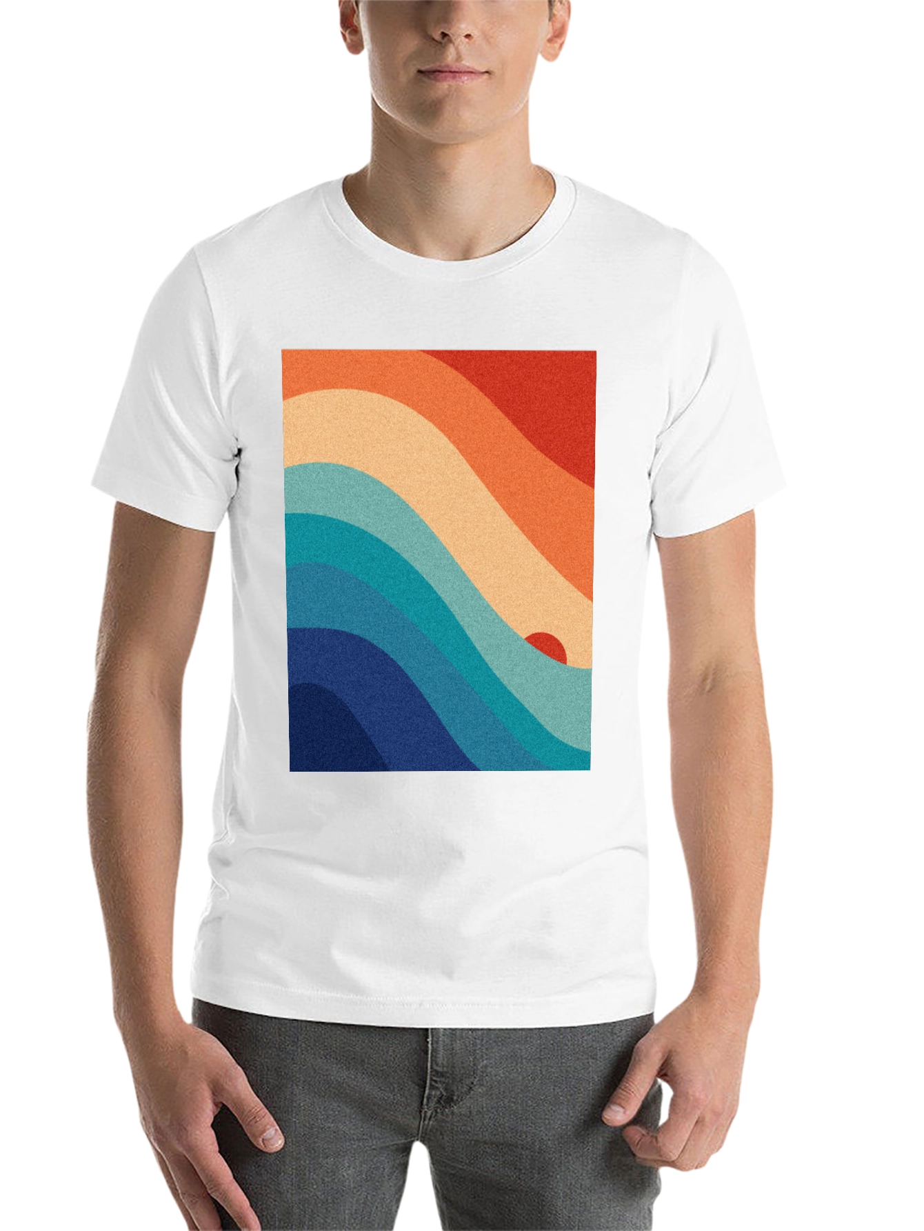 Black Retro Wave Graphic Tee - Vintage Style view 14