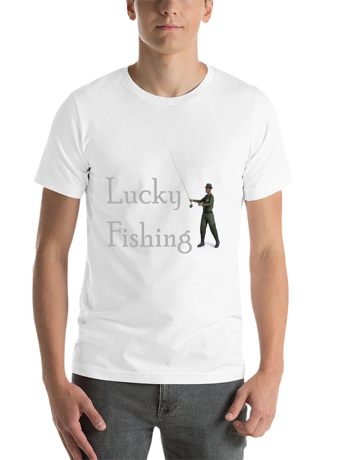 Black Lucky Fishing Graphic Tee - Black Cotton view 14