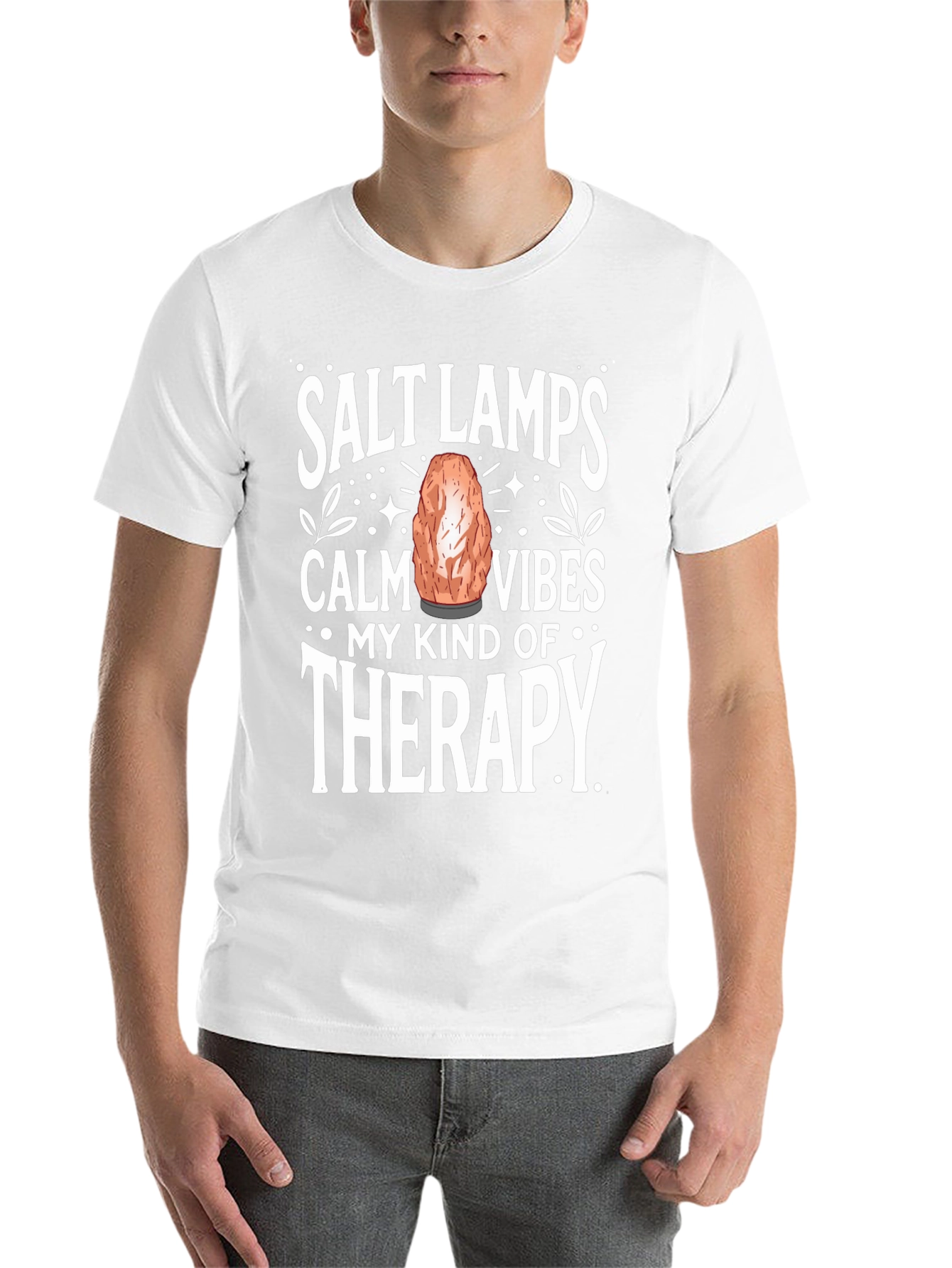 Black Salt Lamps Calm Vibes Therapy T-Shirt view 14