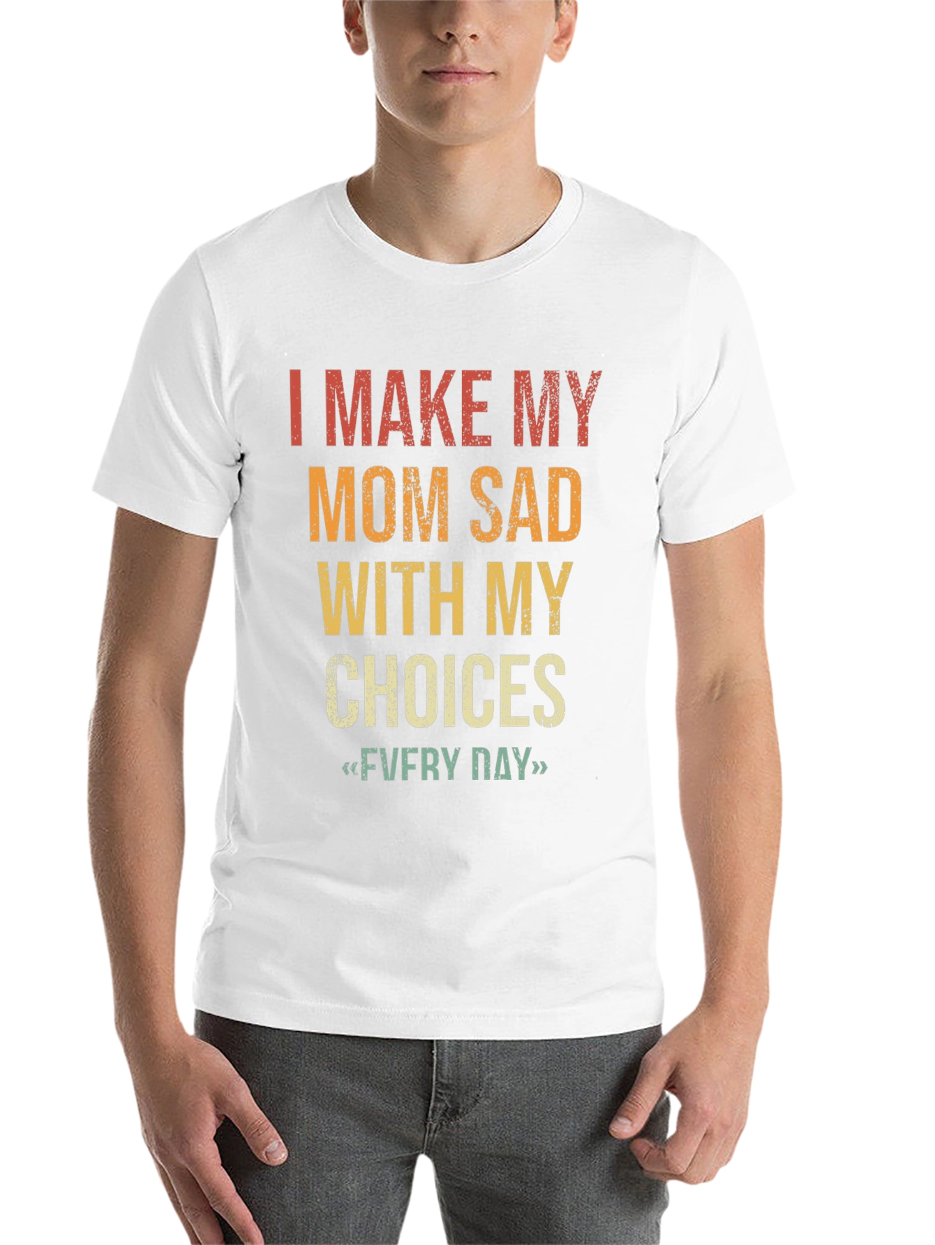 Black Funny "I Make My Mom Sad" Graphic T-Shirt view 14