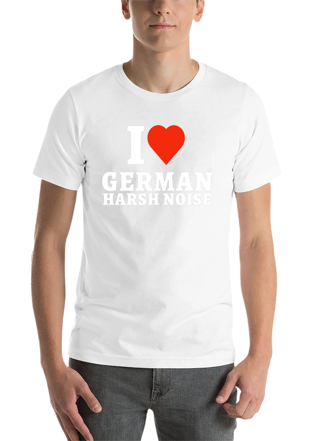 Black I Heart German Harsh Noise T-Shirt view 14